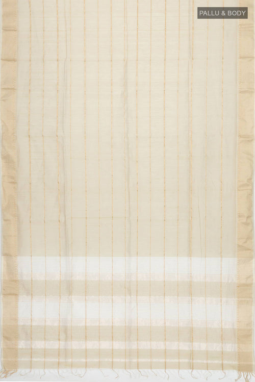 Beige Maheshwari Silk Cotton Saree