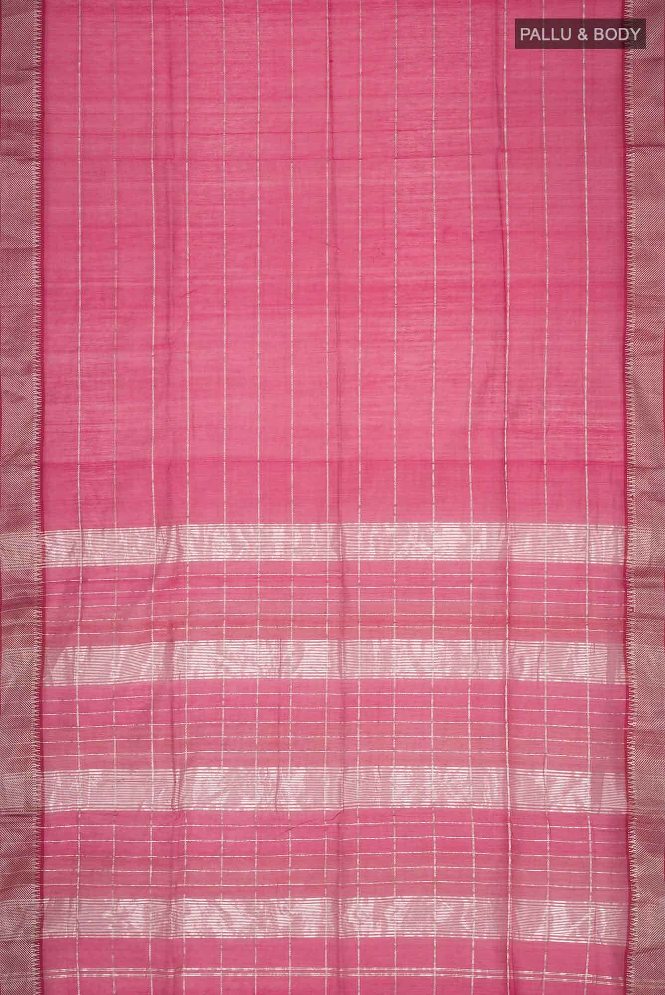 Pink Maheshwari Silk Cotton Saree