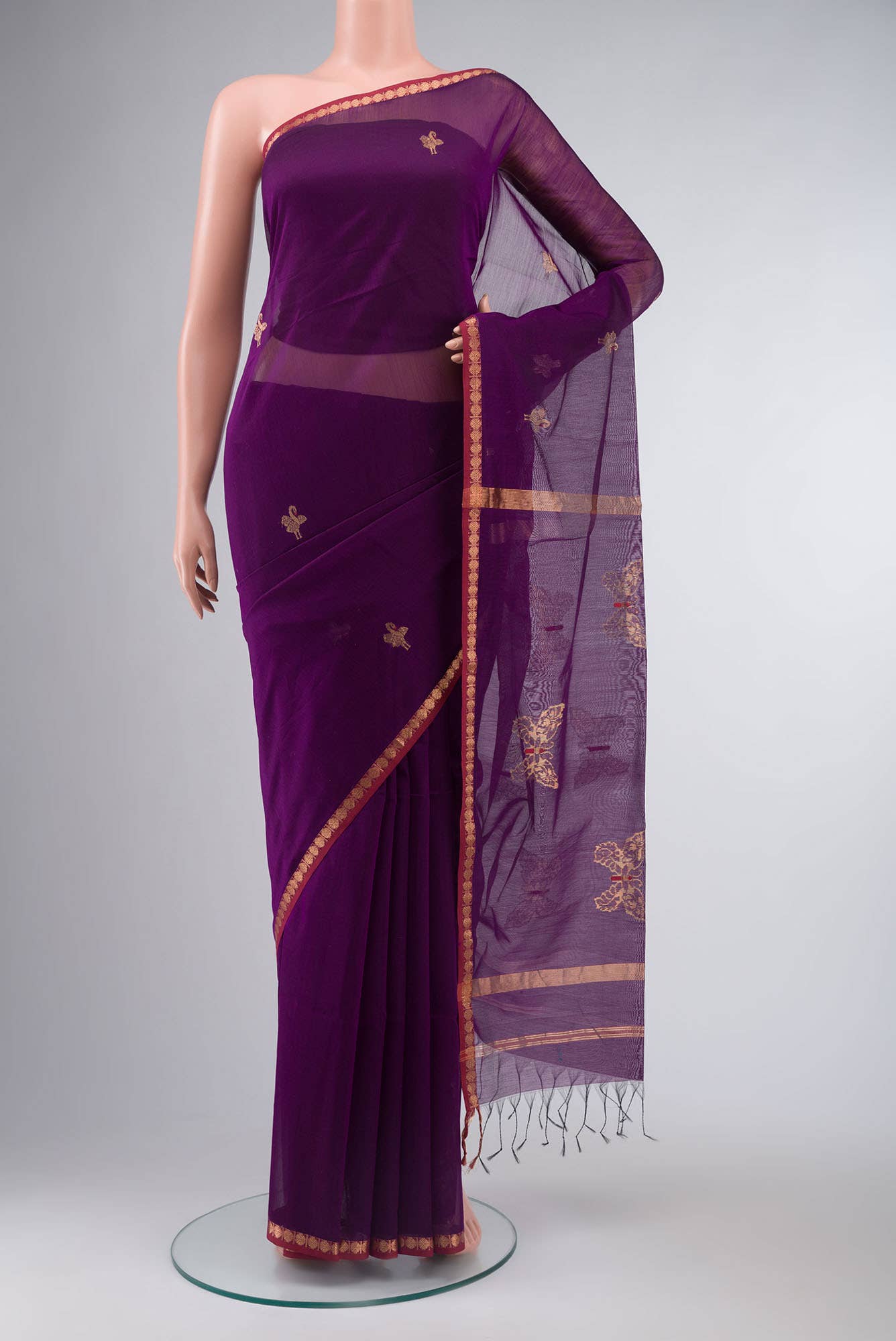 Violet Maheshwari Silk Cotton Saree