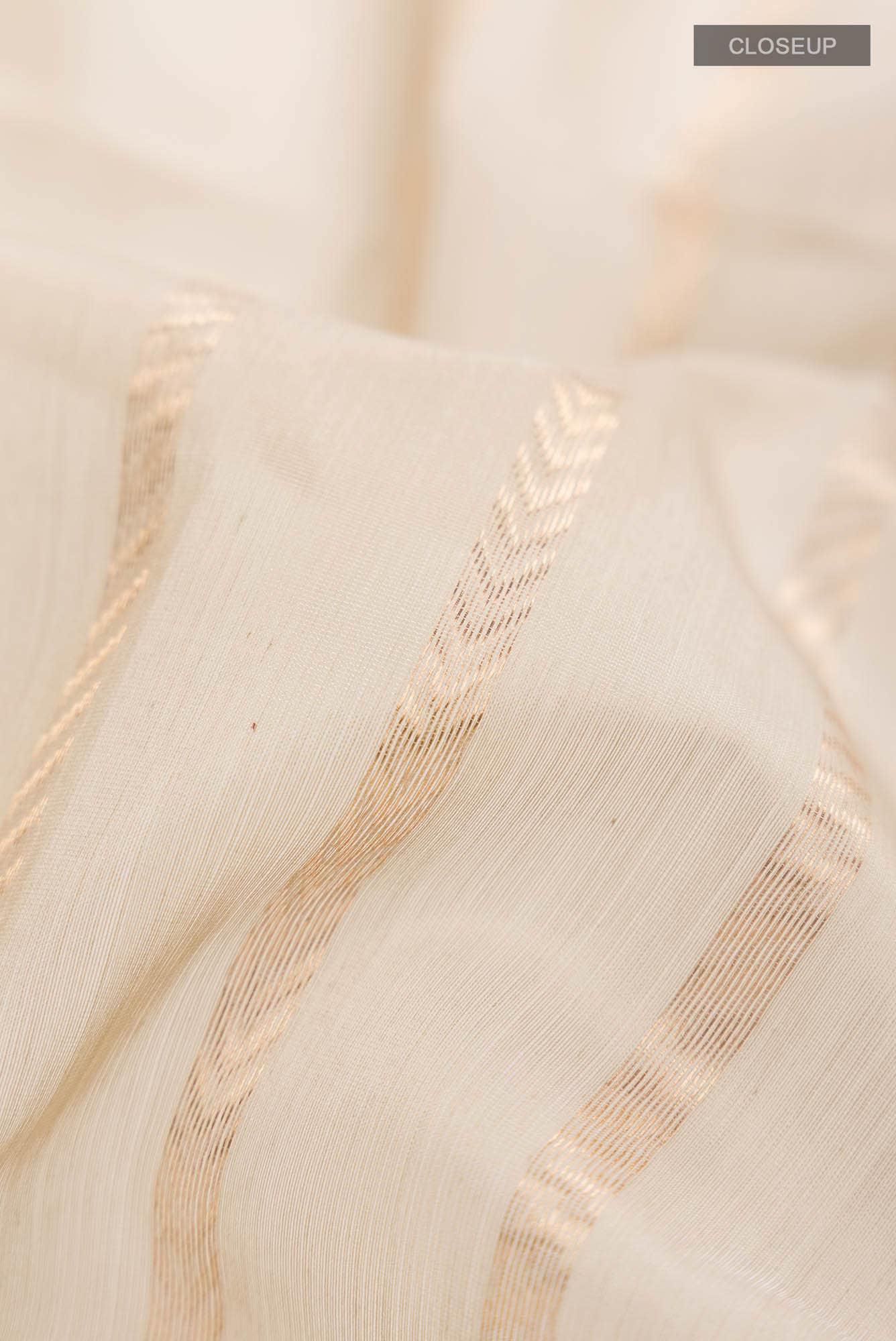 Beige Maheshwari Silk Cotton Saree