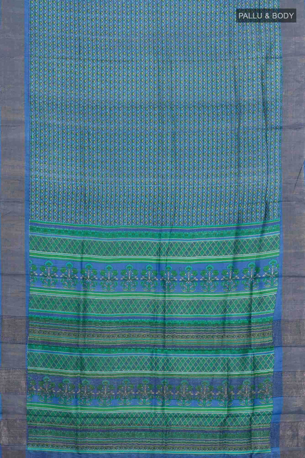 Blue Bhagalpuri Tussar Silk Saree