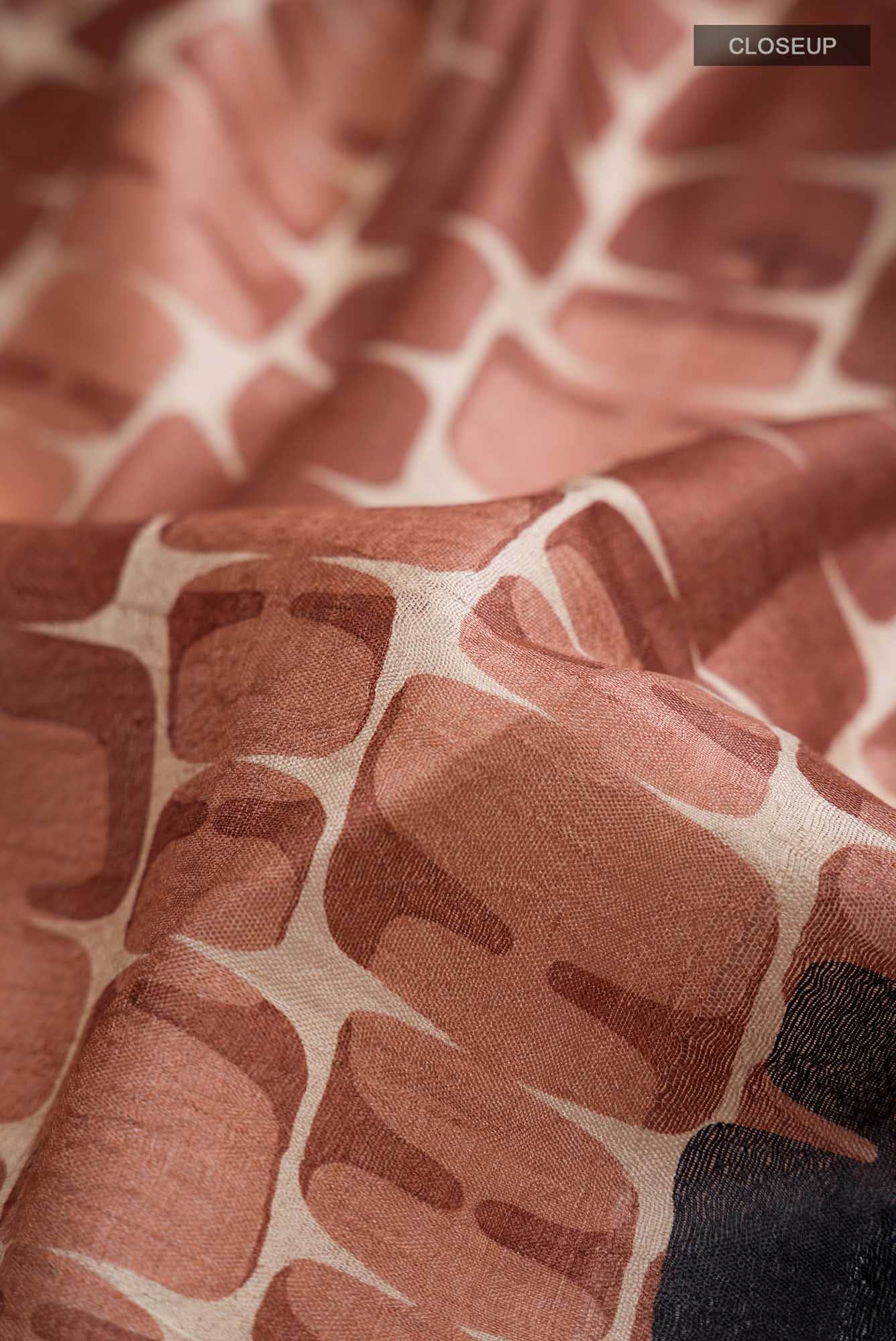 Brown Bhagalpuri Tussar Silk Saree