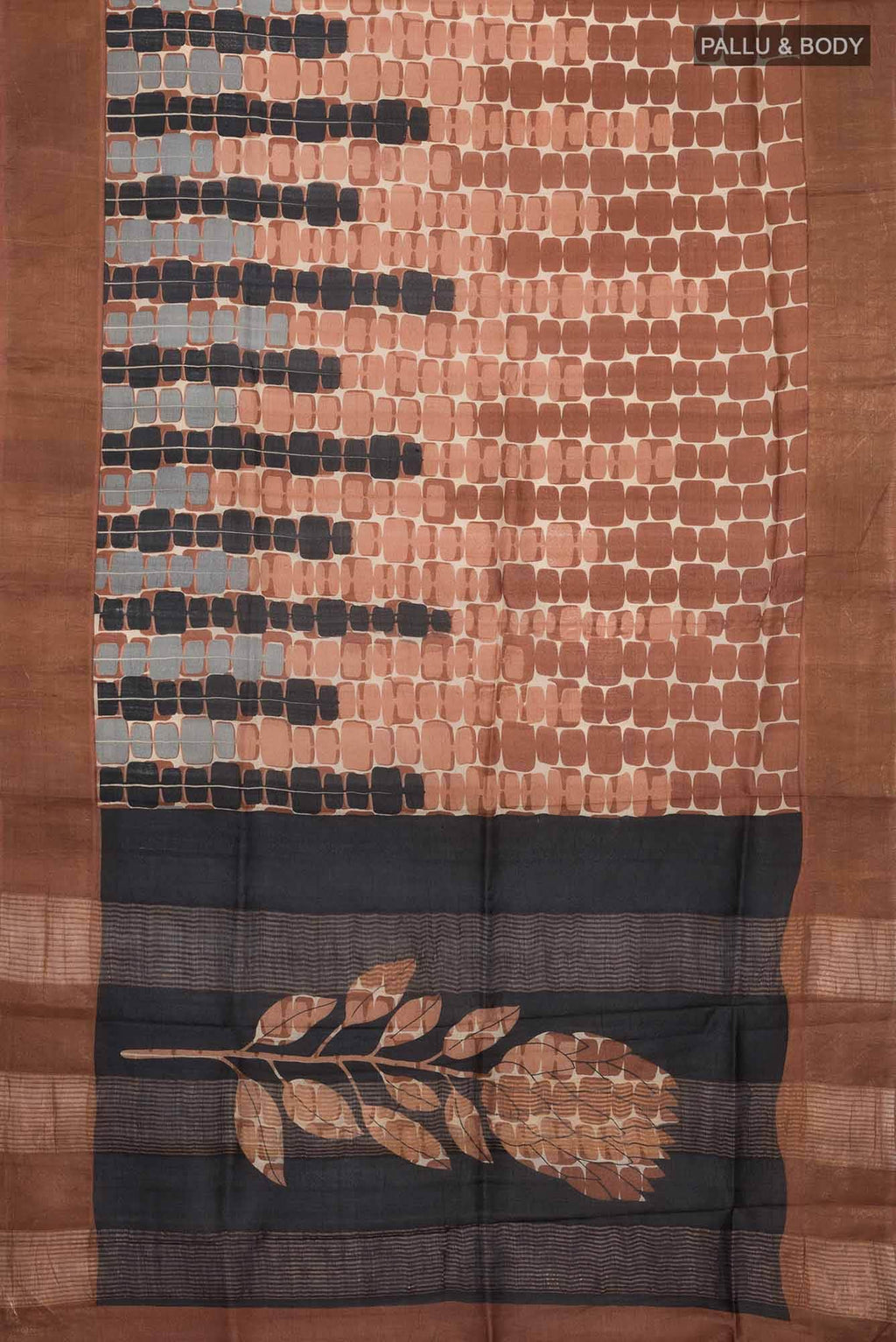 Brown Bhagalpuri Tussar Silk Saree