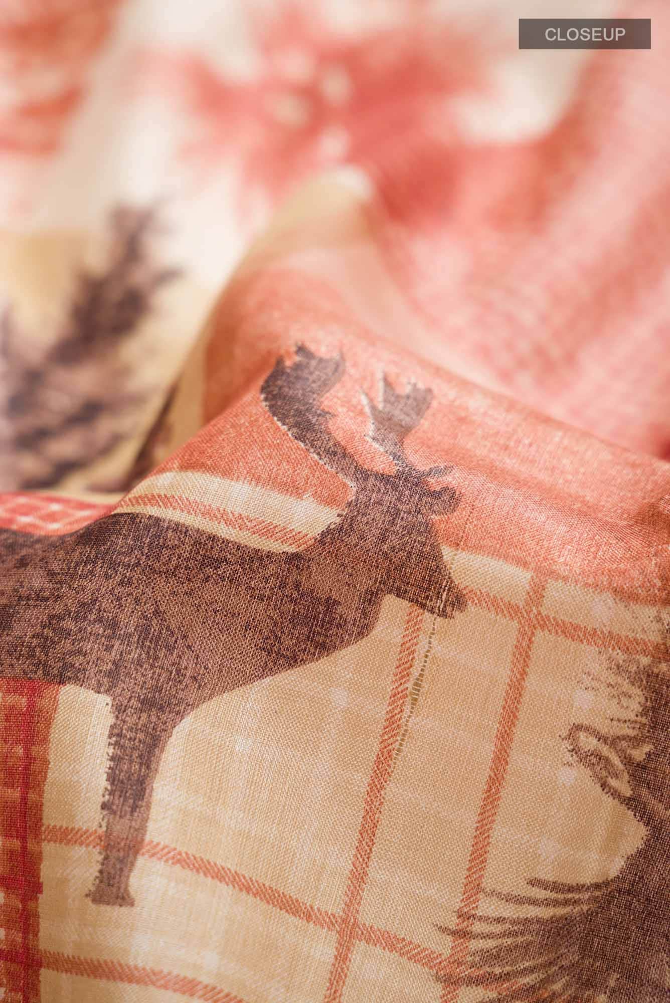 Beige Bhagalpuri Tussar Silk Saree