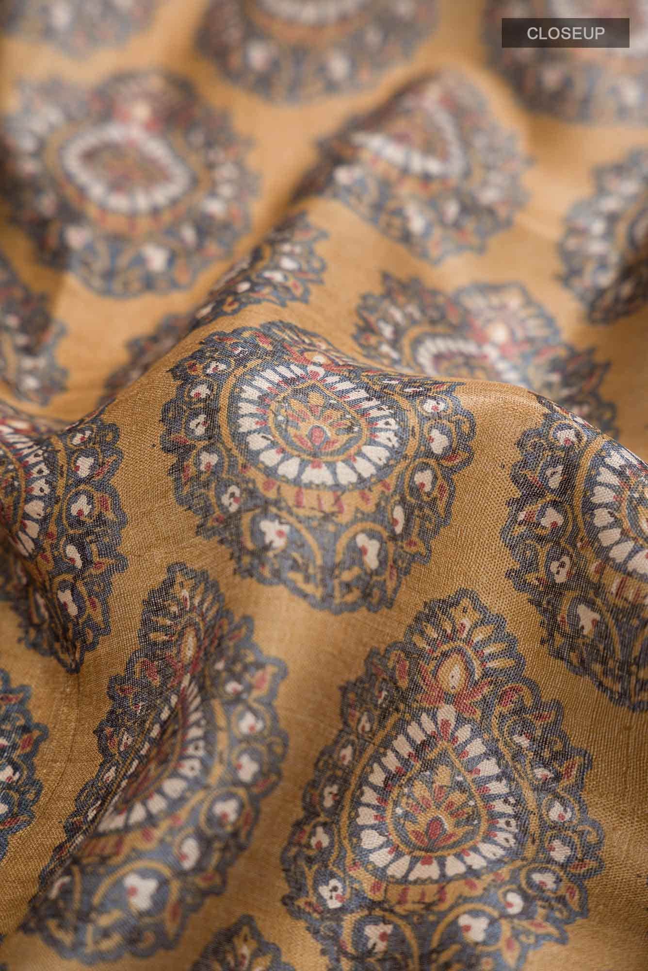 Brown Bhagalpuri Tussar Silk Saree