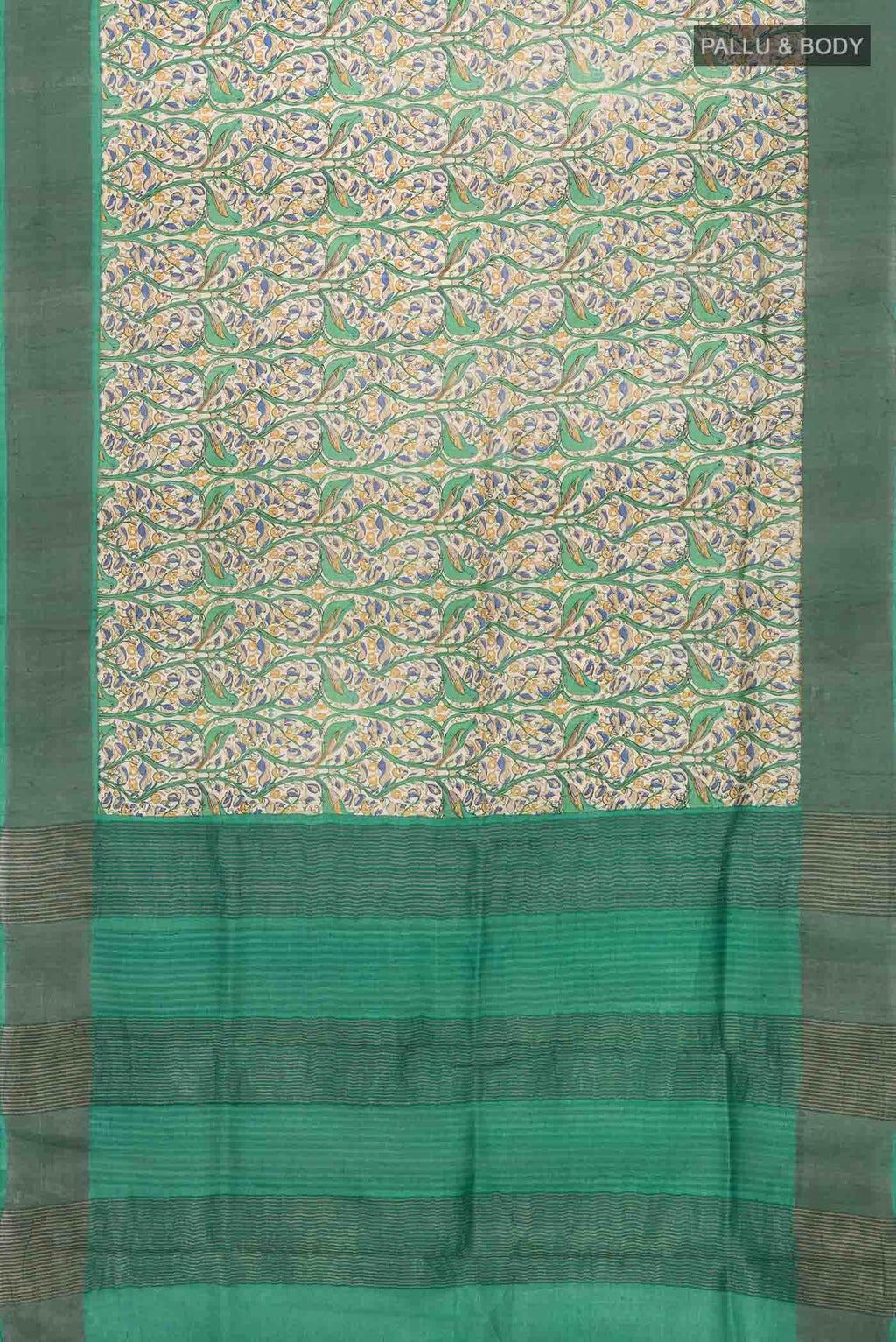 Beige Tussar Silk Saree