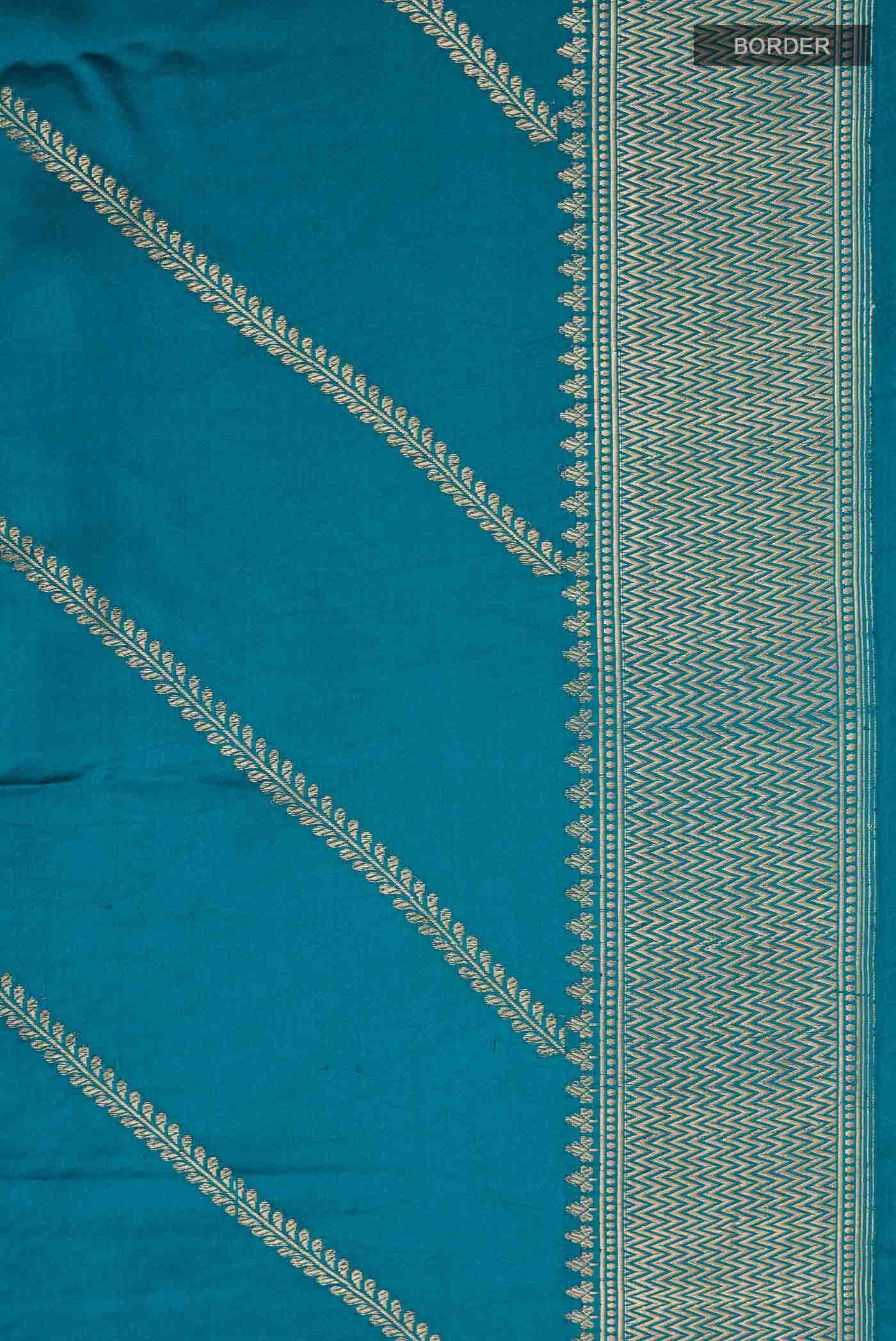 Teal Banarasi Silk Saree