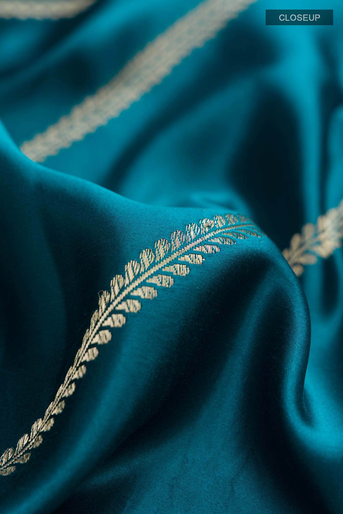 Teal Banarasi Silk Saree