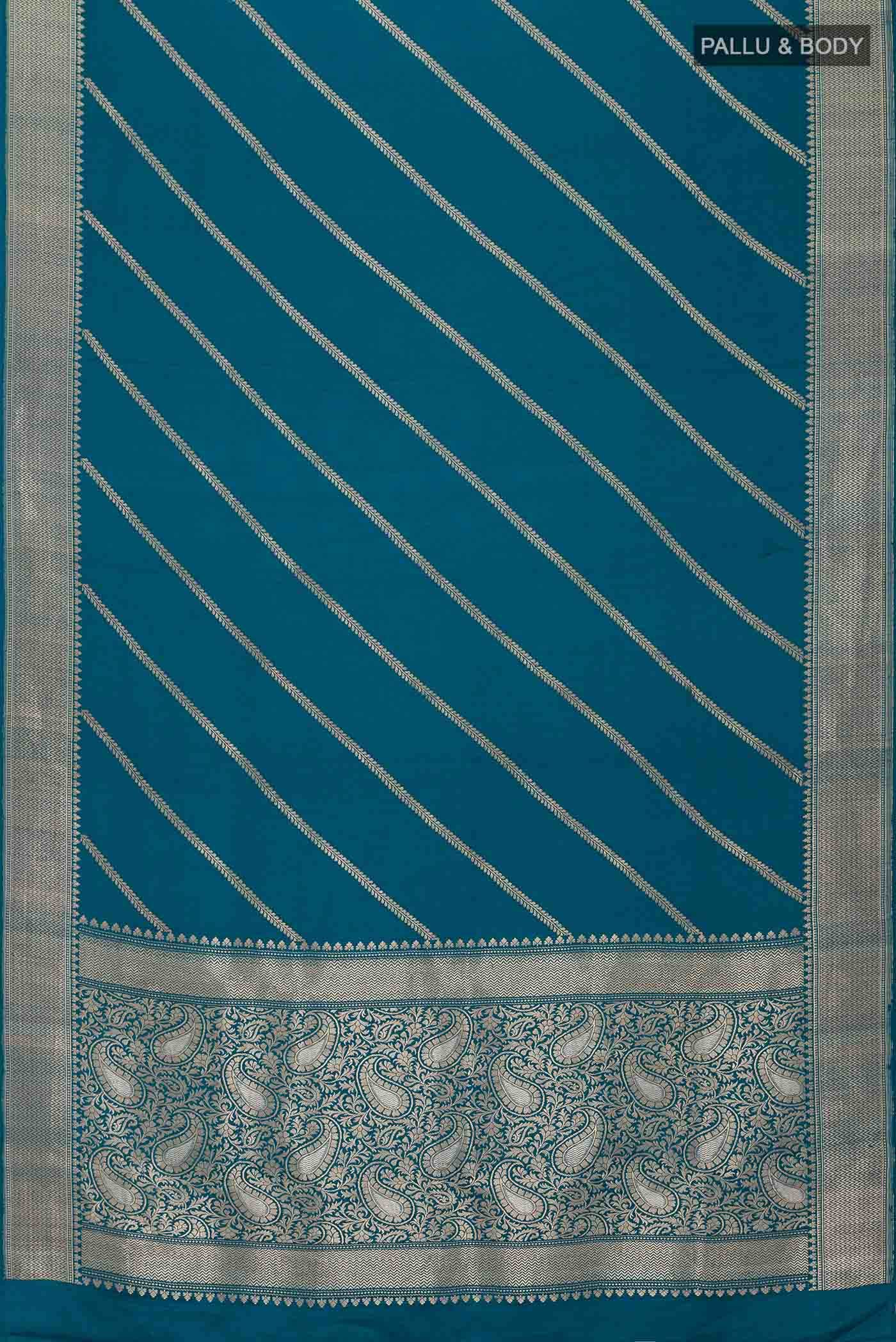 Teal Banarasi Silk Saree