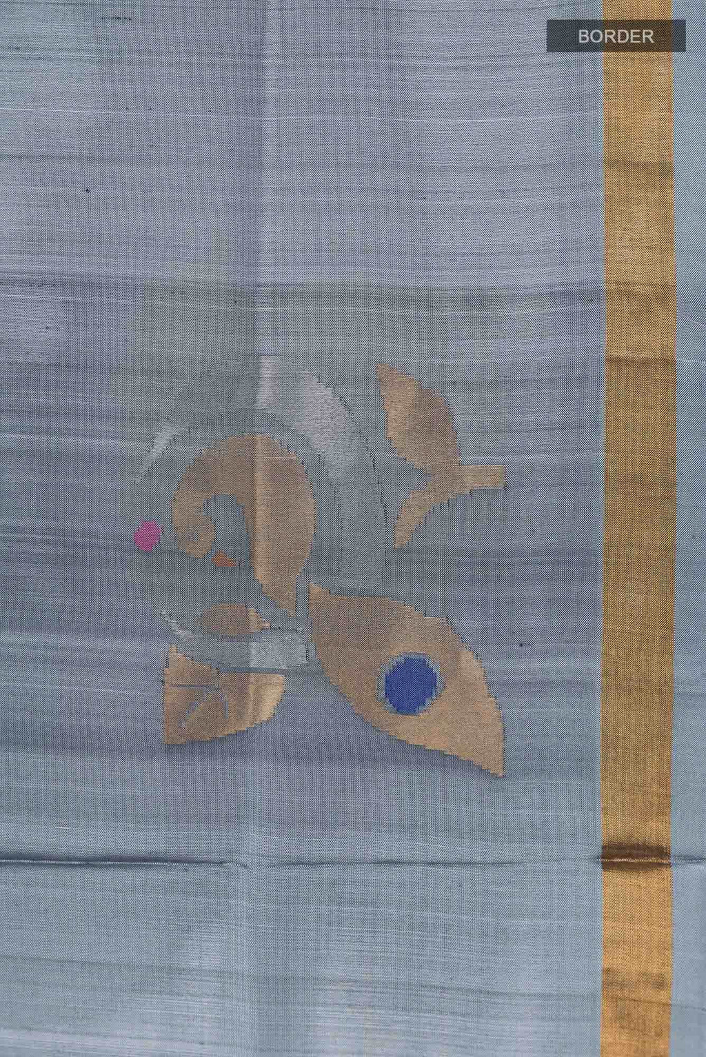 Grey Uppada Silk Saree