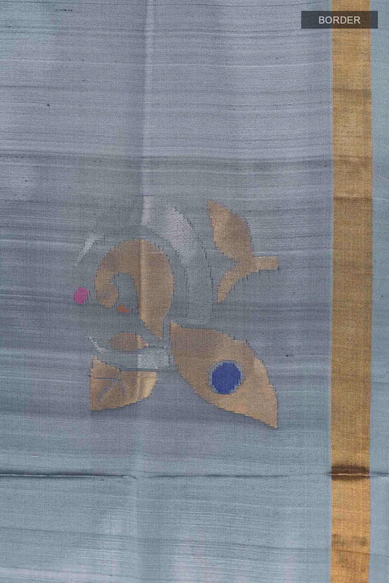 Grey Uppada Silk Saree