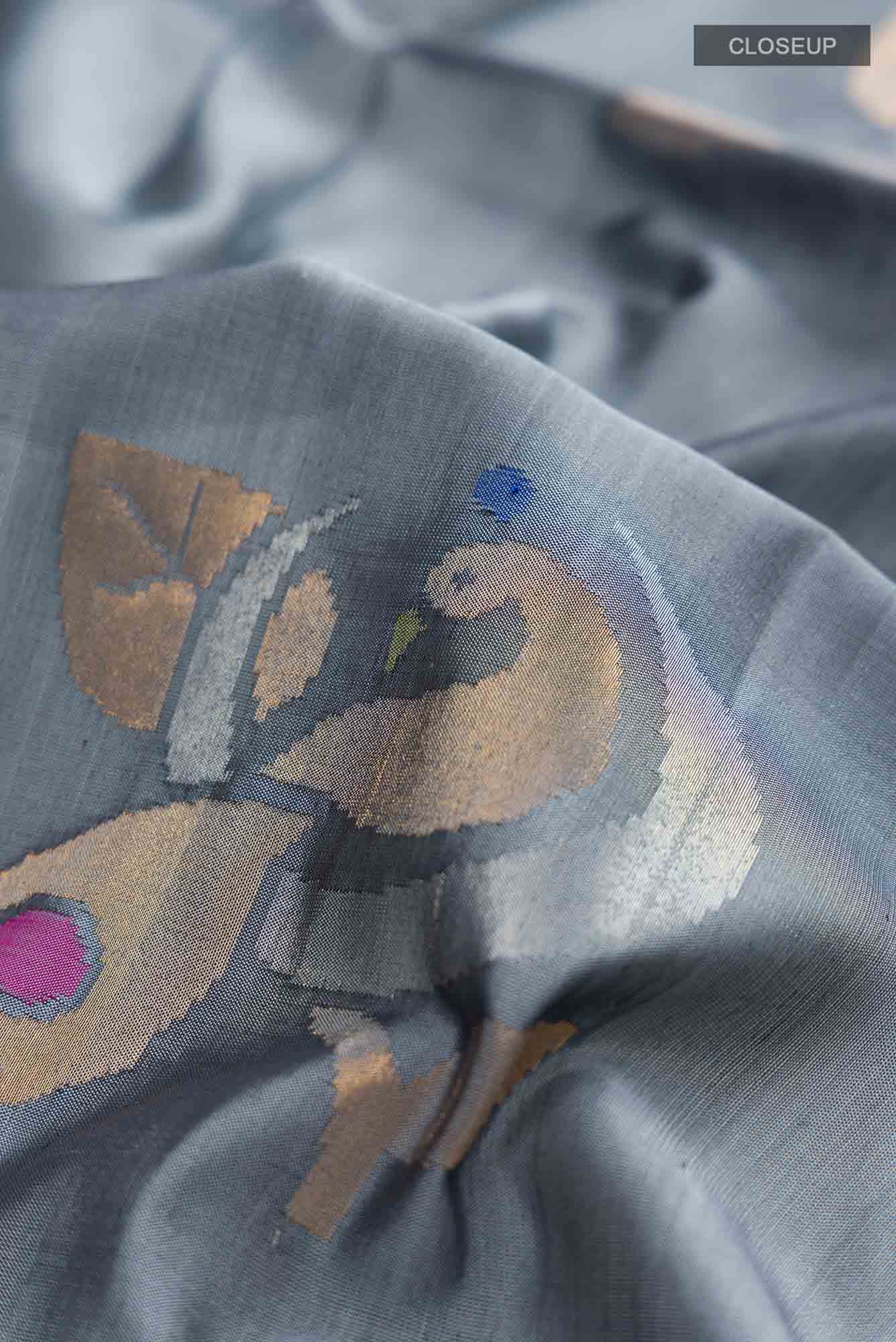 Grey Uppada Silk Saree