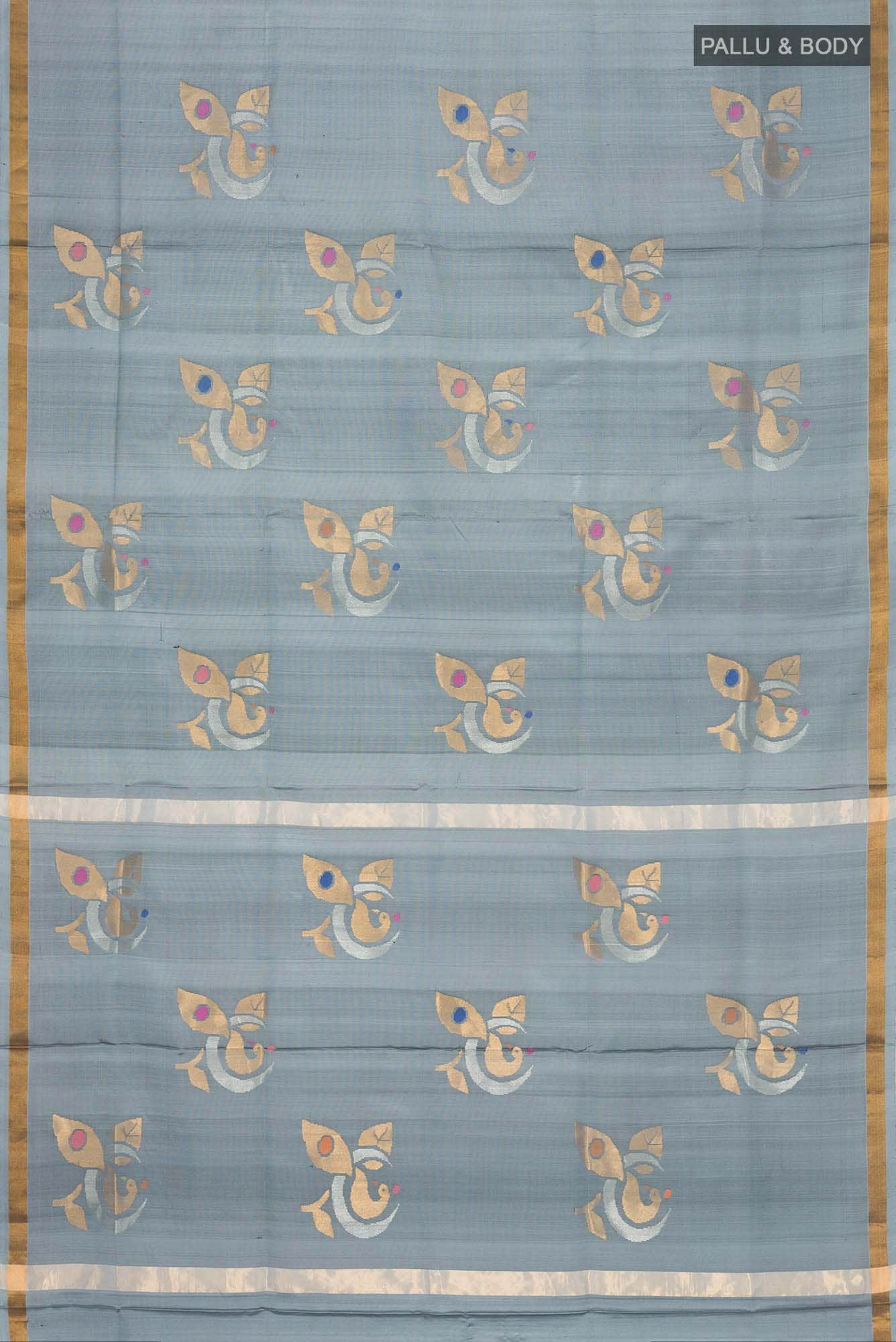 Grey Uppada Silk Saree
