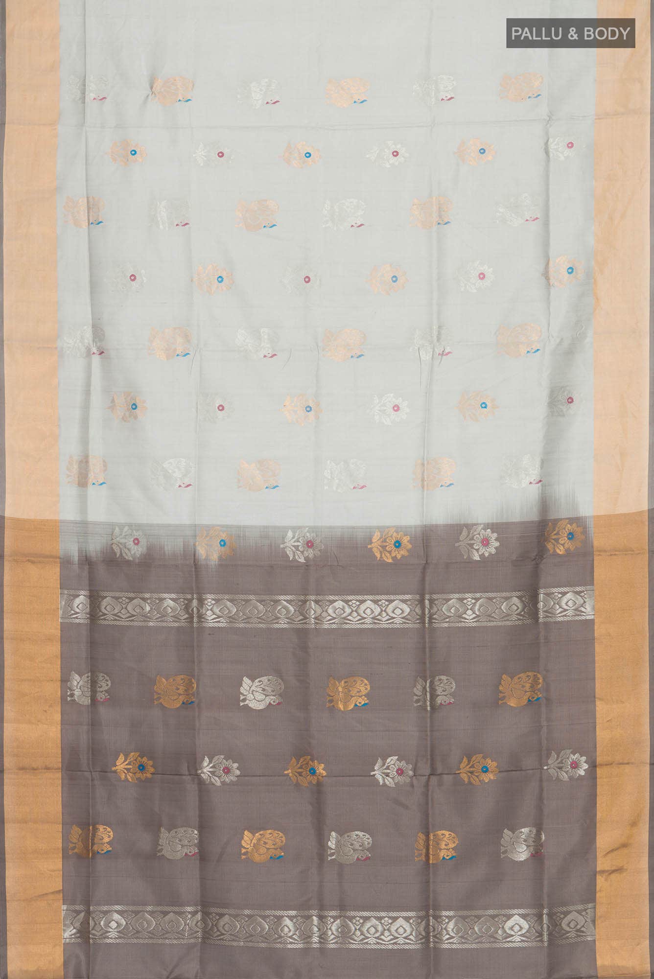 Grey Uppada Silk Saree