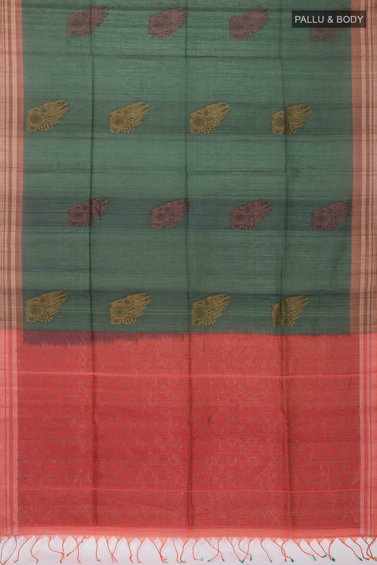 Bottle Green Silk Cotton Saree