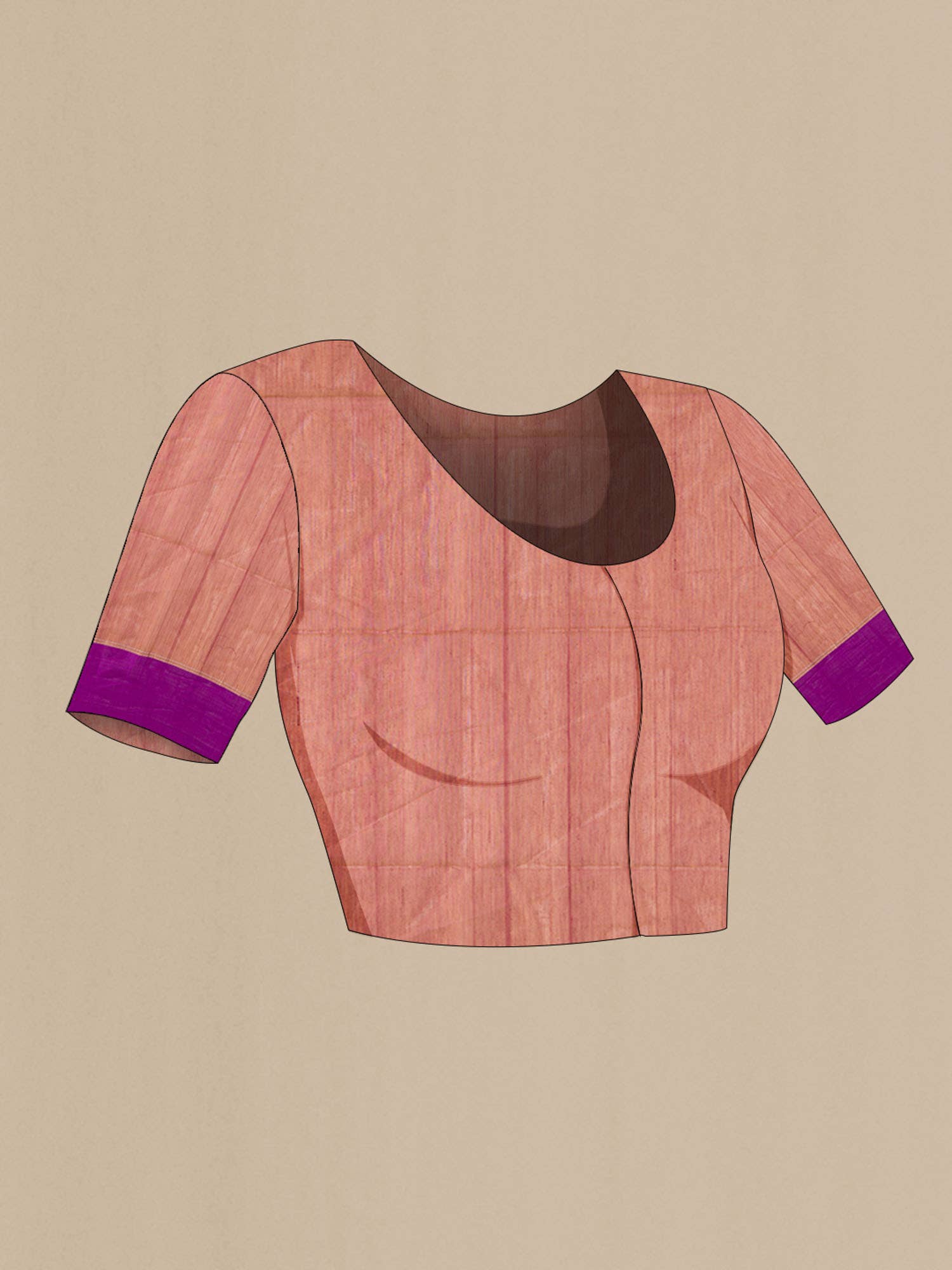 Orange with Magenta Dual Tone Silk Cotton Saree