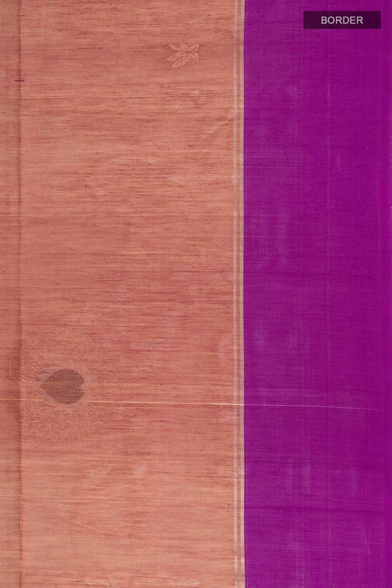 Orange with Magenta Dual Tone Silk Cotton Saree