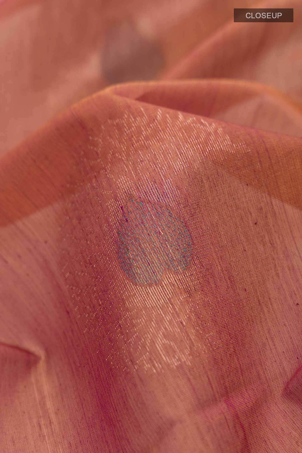 Orange with Magenta Dual Tone Silk Cotton Saree