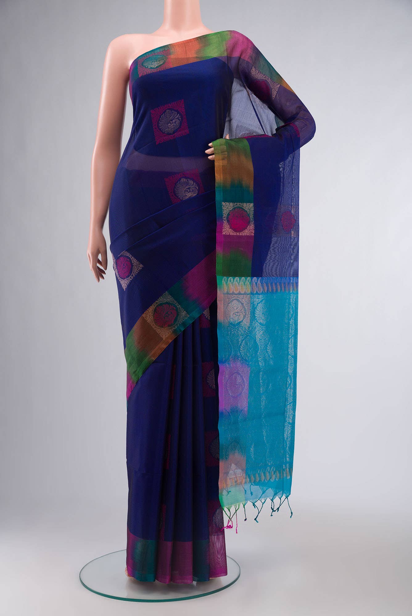 Blue Silk Cotton Saree