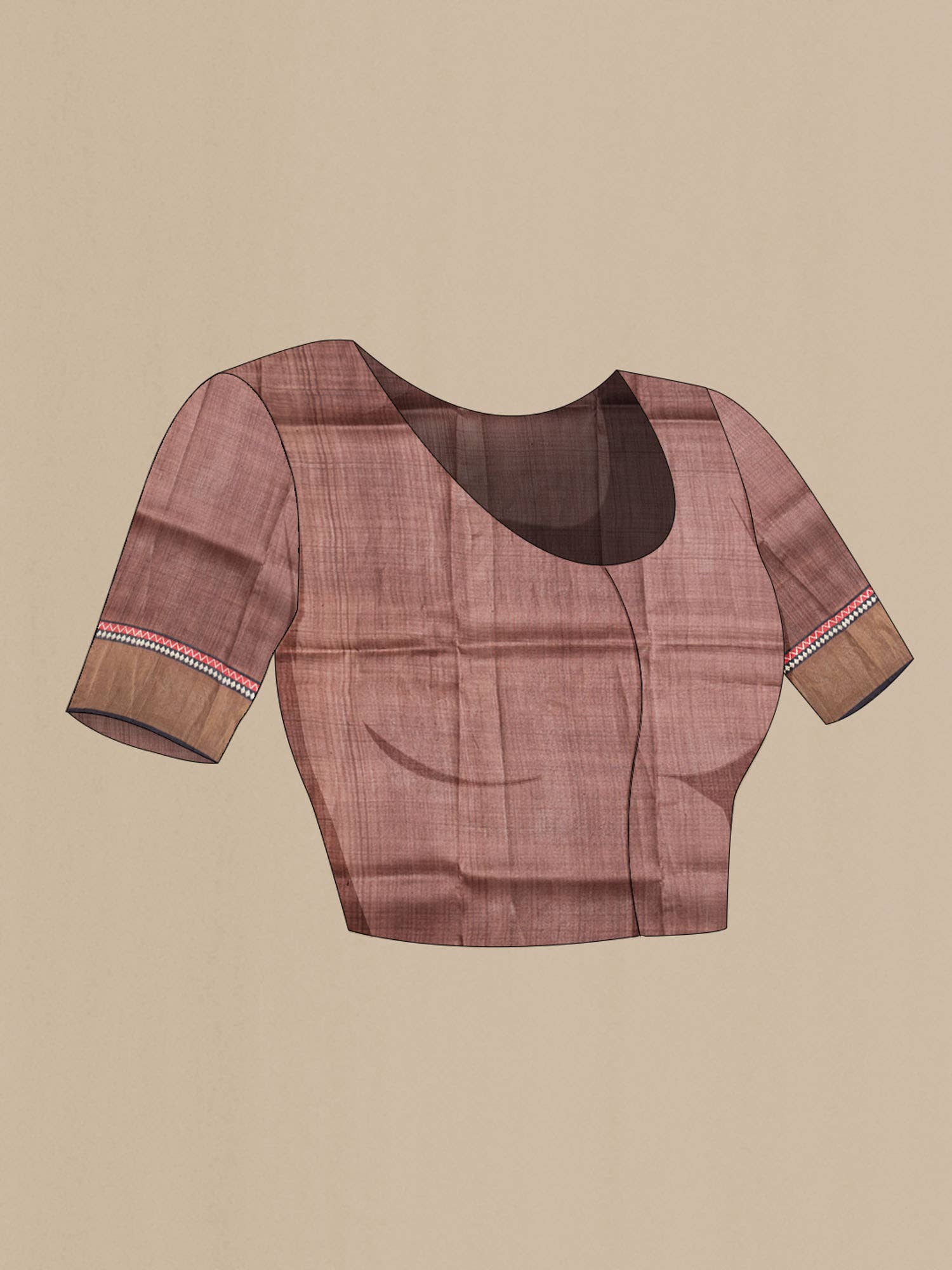 Brown Bhagalpuri Tussar Silk Saree