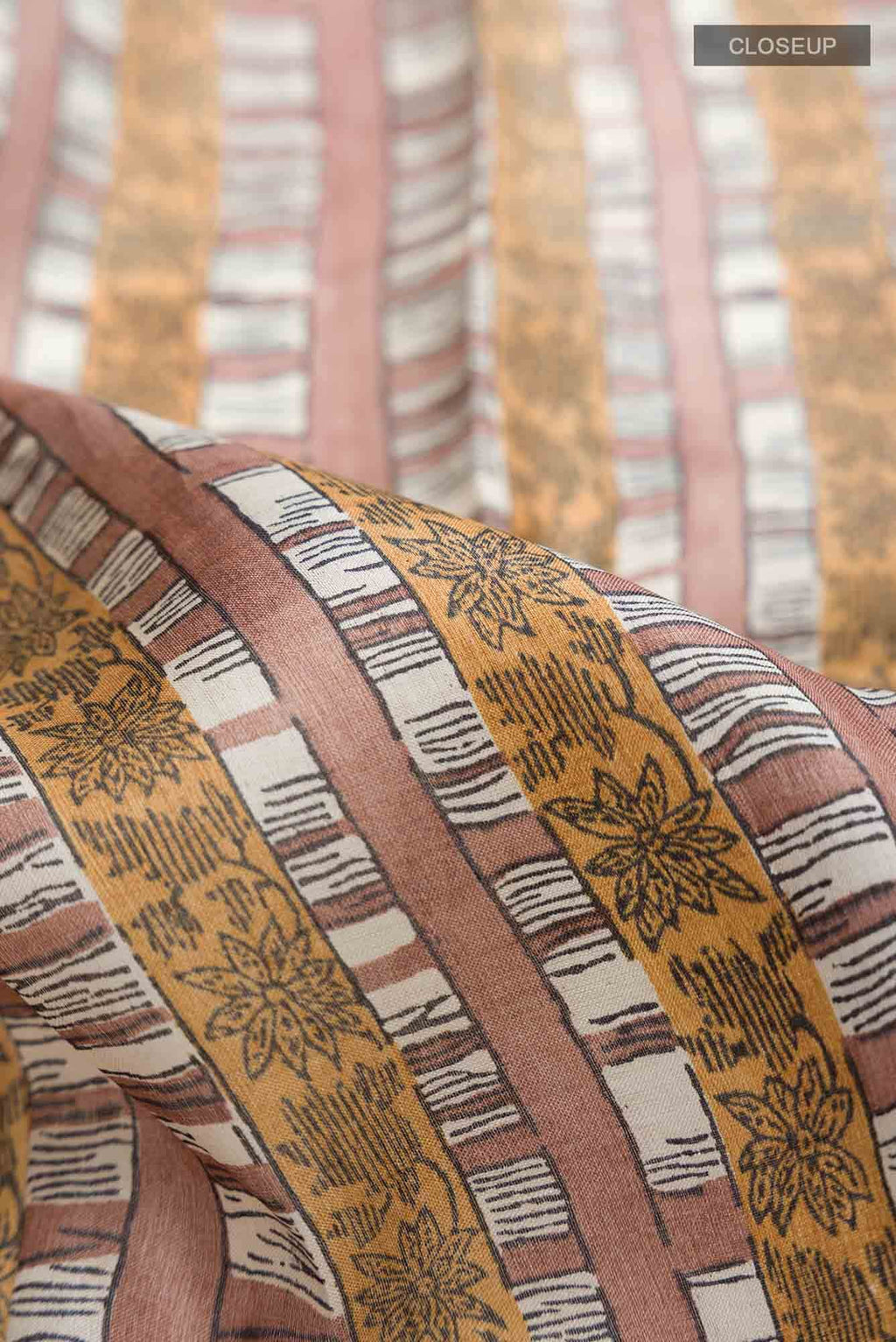 Brown Bhagalpuri Tussar Silk Saree