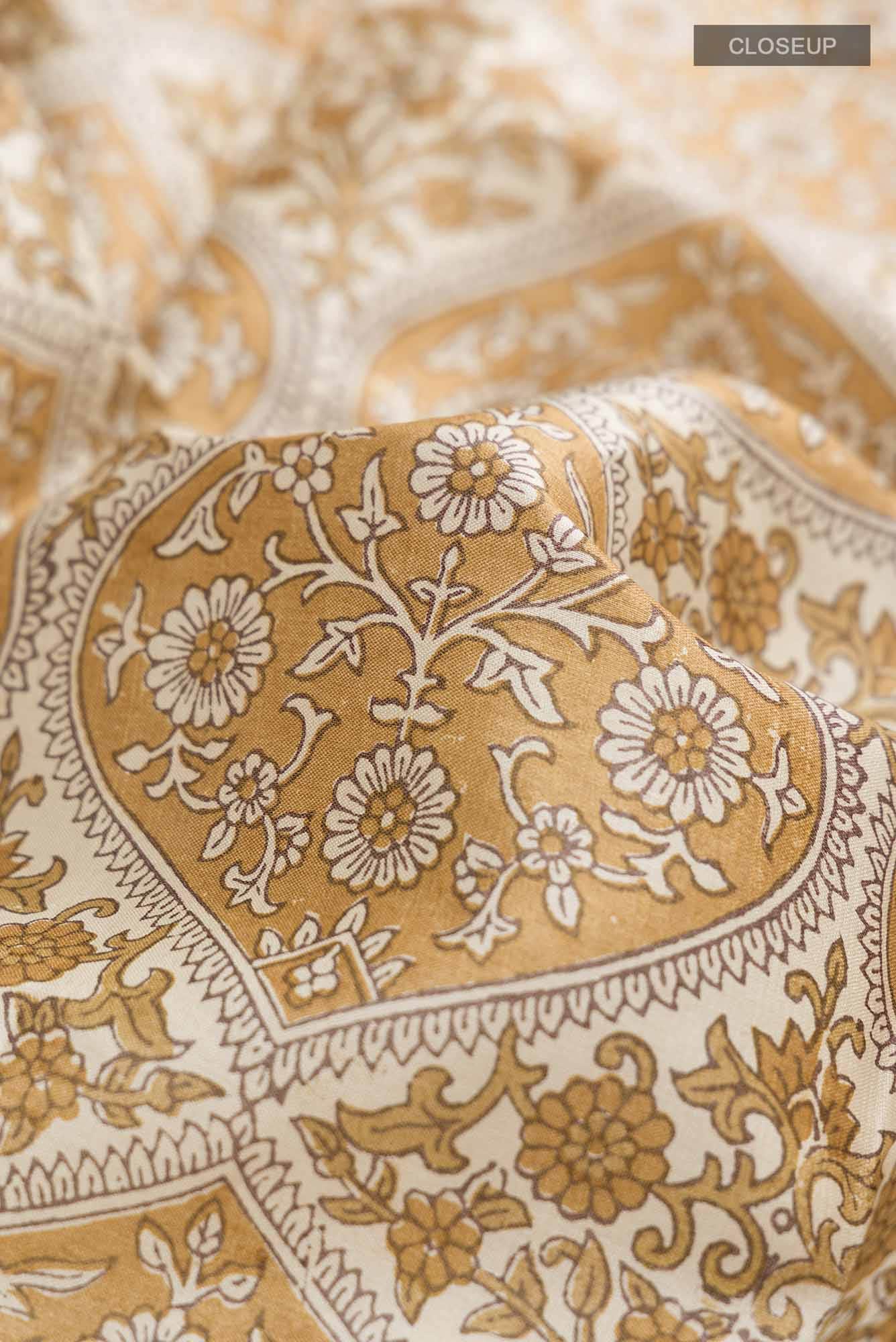 Beige Bhagalpuri Tussar Silk Saree