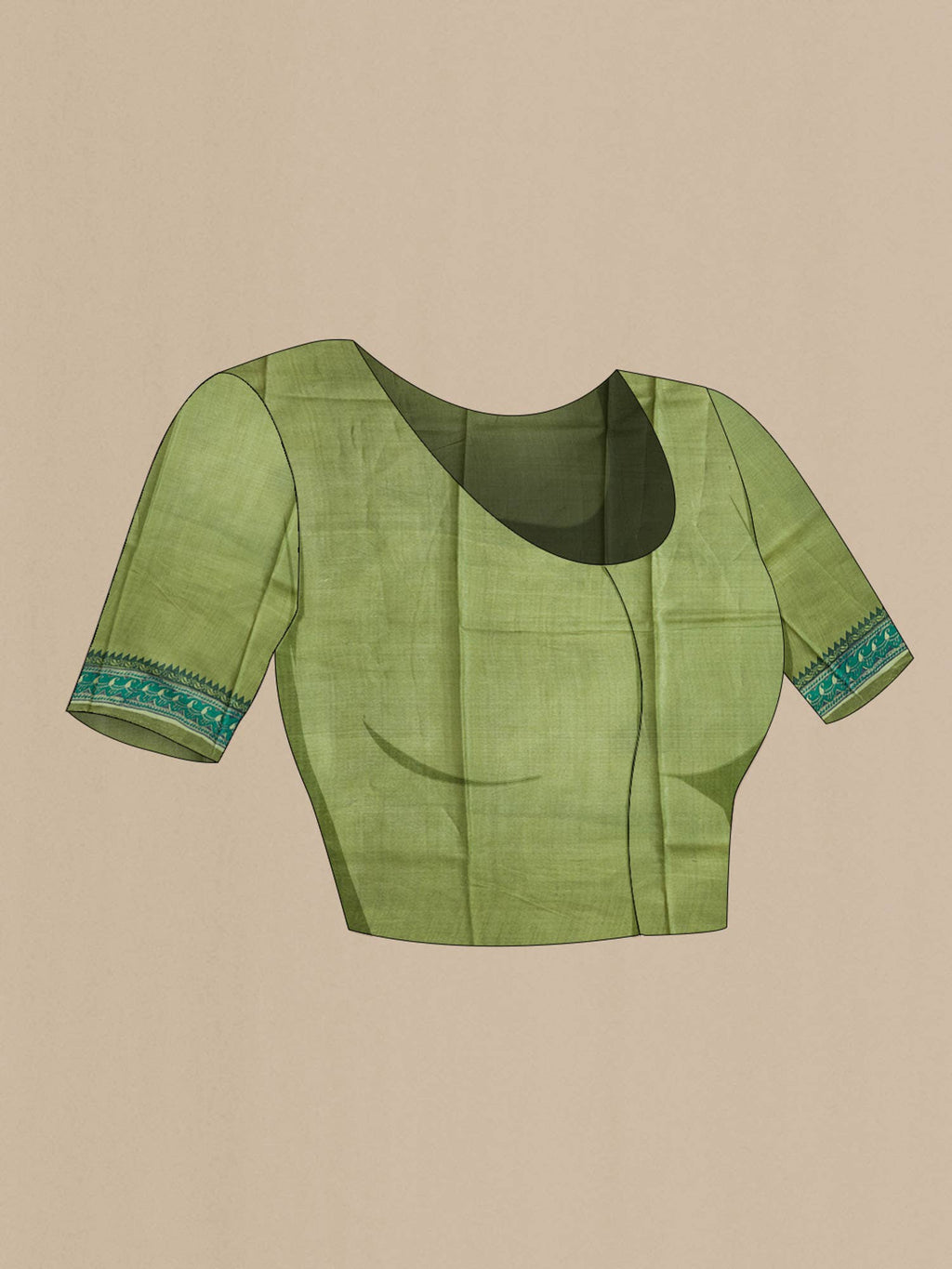 Green Bhagalpuri Tussar Silk Saree