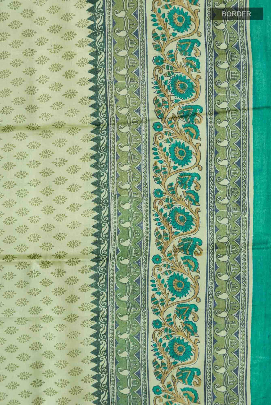 Green Bhagalpuri Tussar Silk Saree