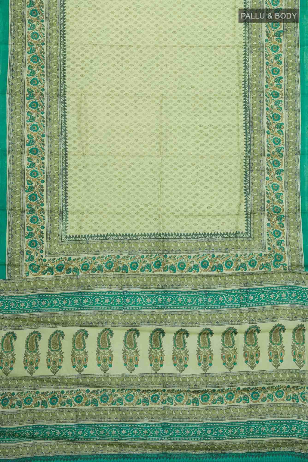 Green Bhagalpuri Tussar Silk Saree
