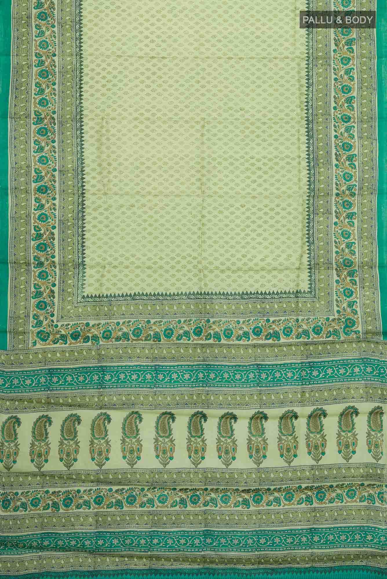 Green Bhagalpuri Tussar Silk Saree