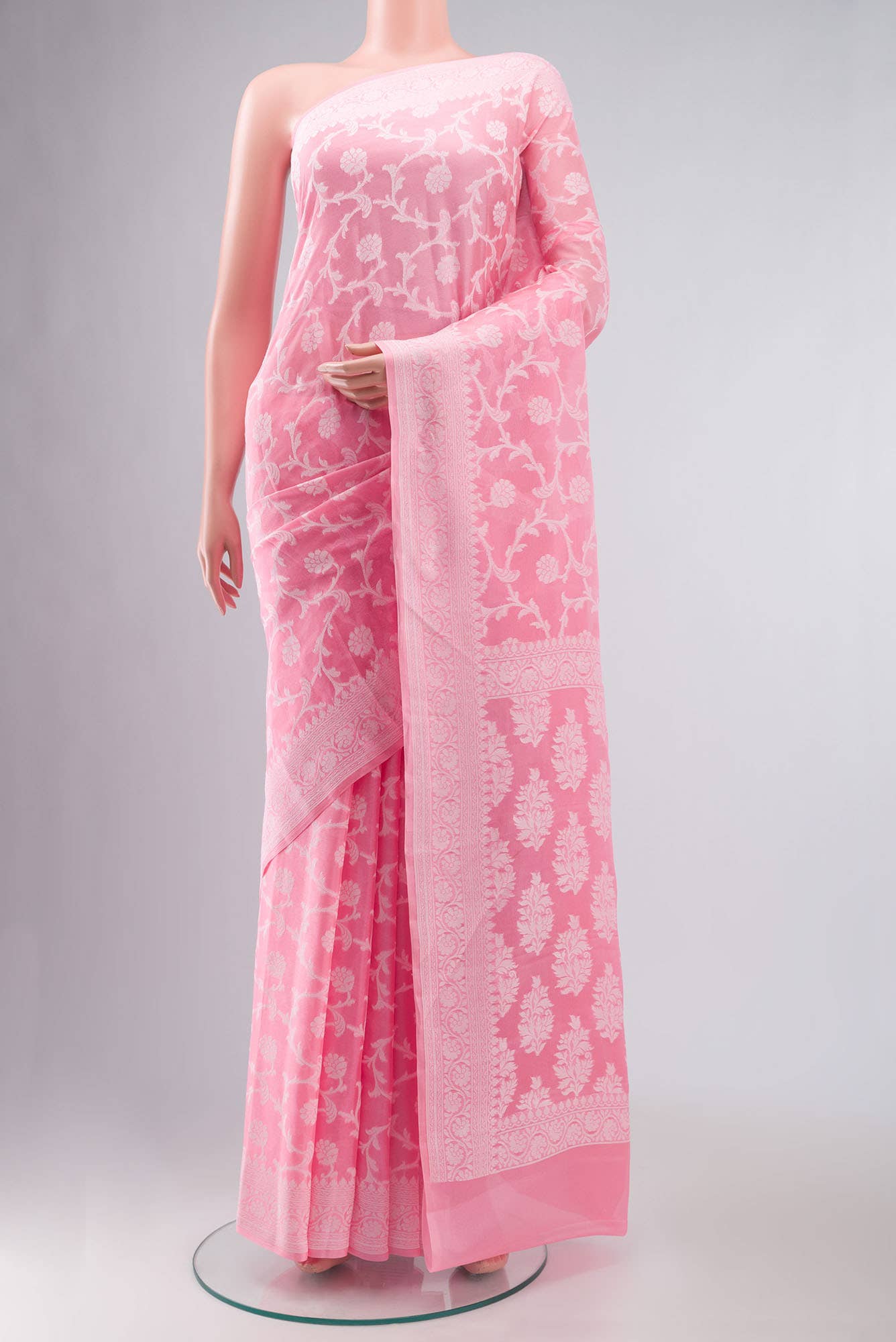 Pink Banarasi Georgette Saree