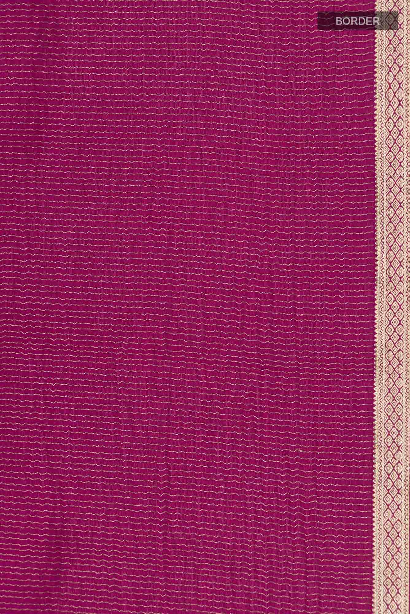 Dark Pink Mysore Crepe Saree