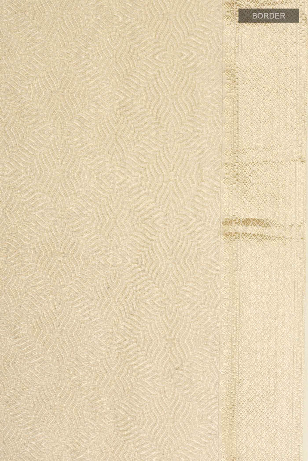 Cream Mysore Crepe Saree