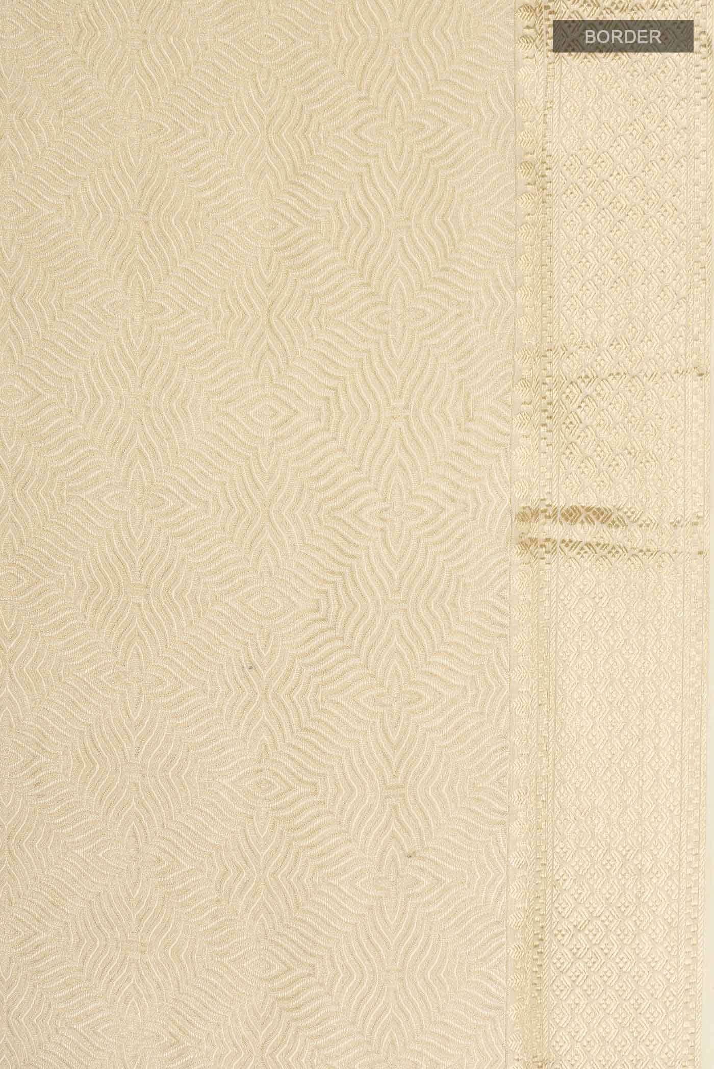 Cream Mysore Crepe Saree