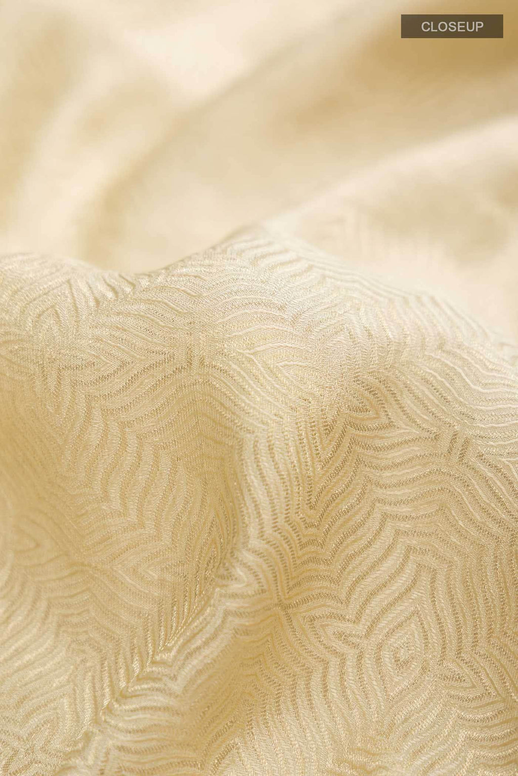 Cream Mysore Crepe Saree