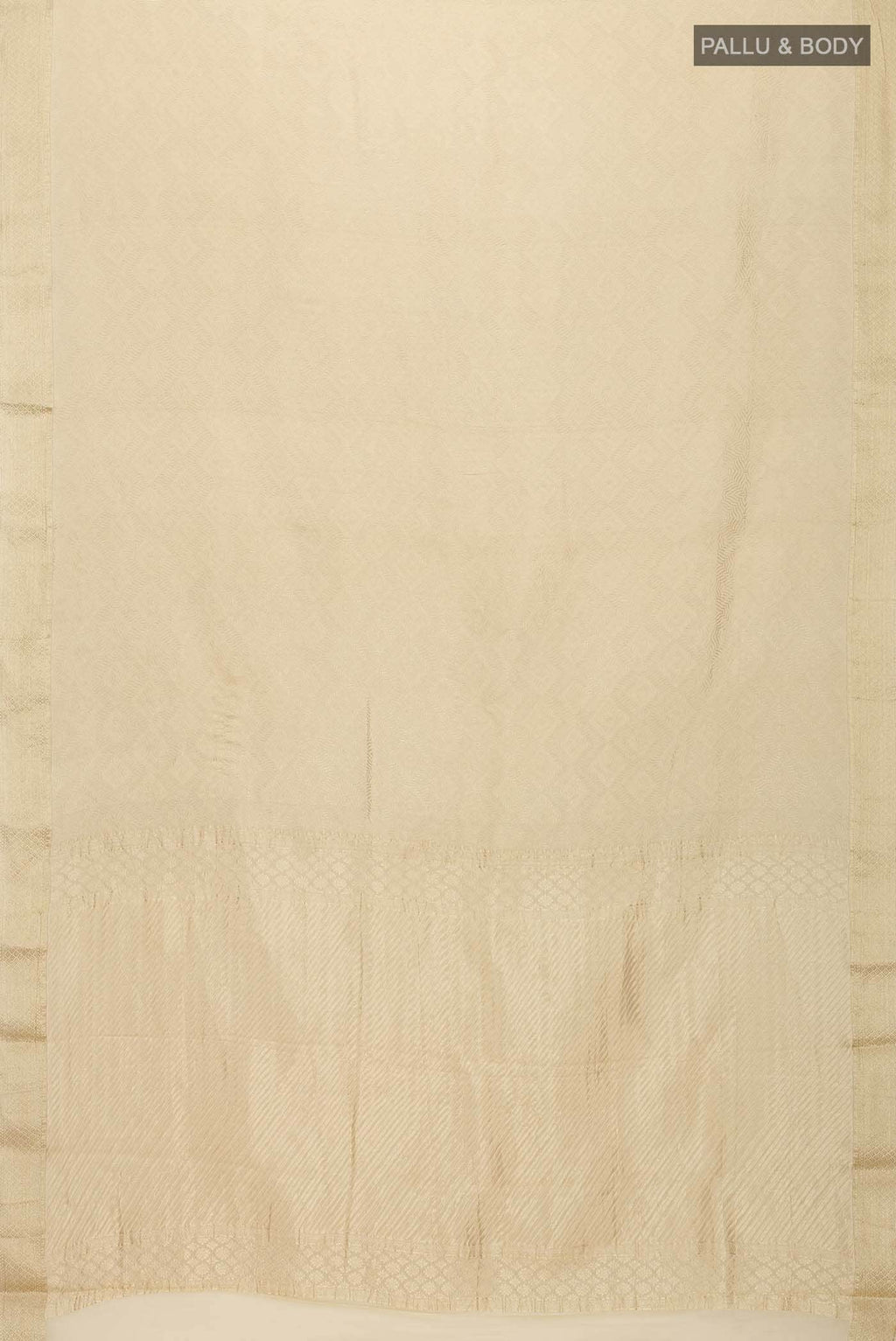 Cream Mysore Crepe Saree
