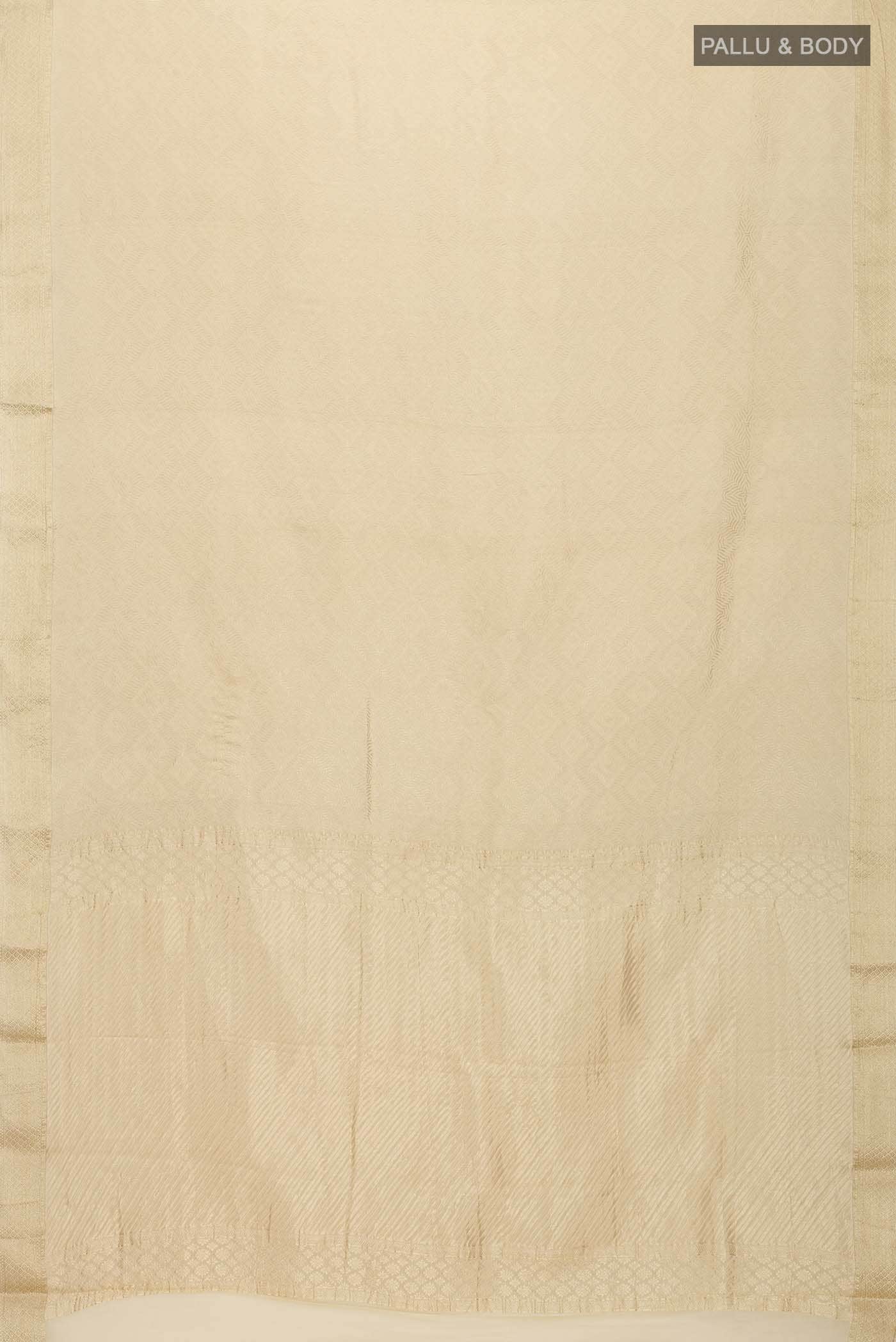 Cream Mysore Crepe Saree