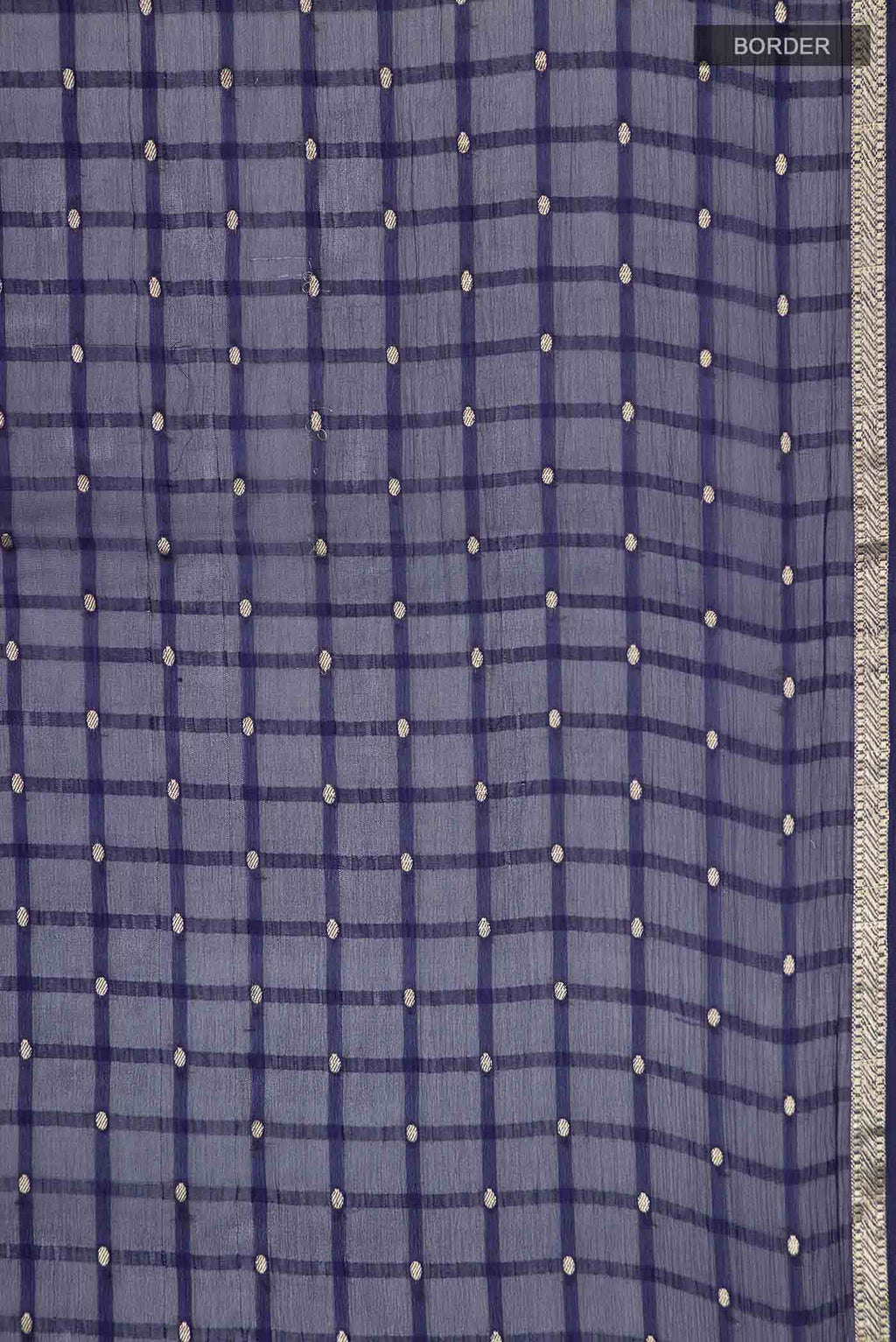 Navy Blue Mysore Chiffon Saree