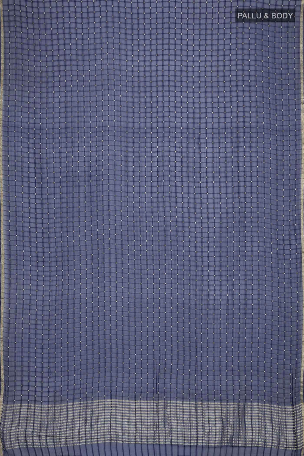 Navy Blue Mysore Chiffon Saree