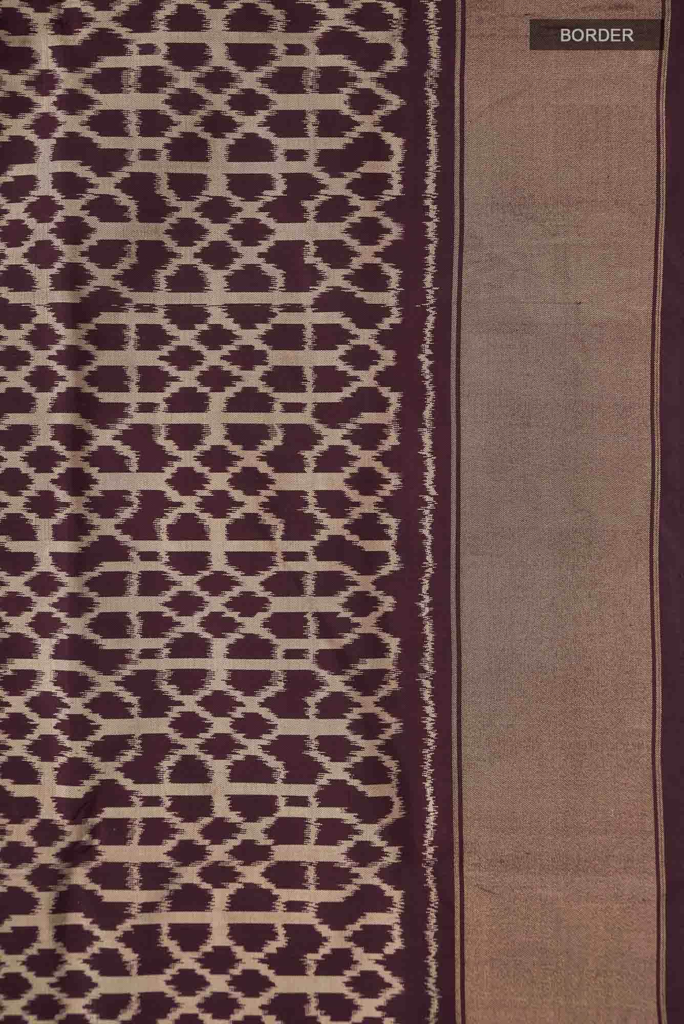 Brown Pochampally Silk Saree