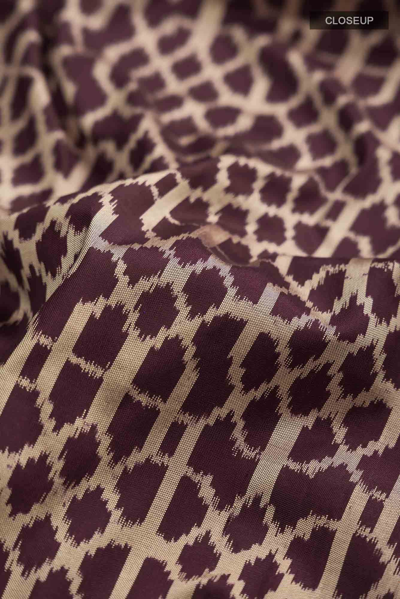 Brown Pochampally Silk Saree