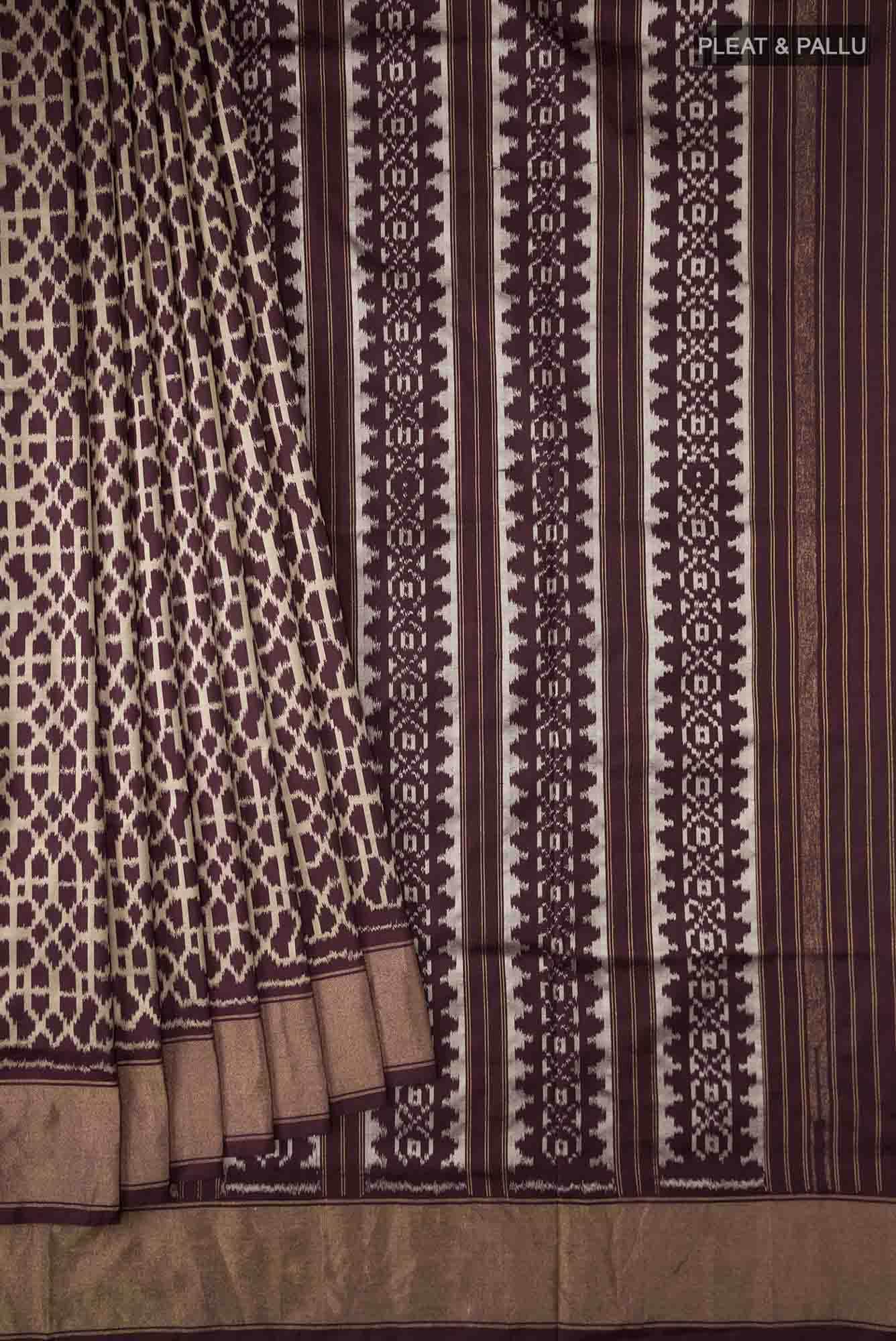 Brown Pochampally Silk Saree