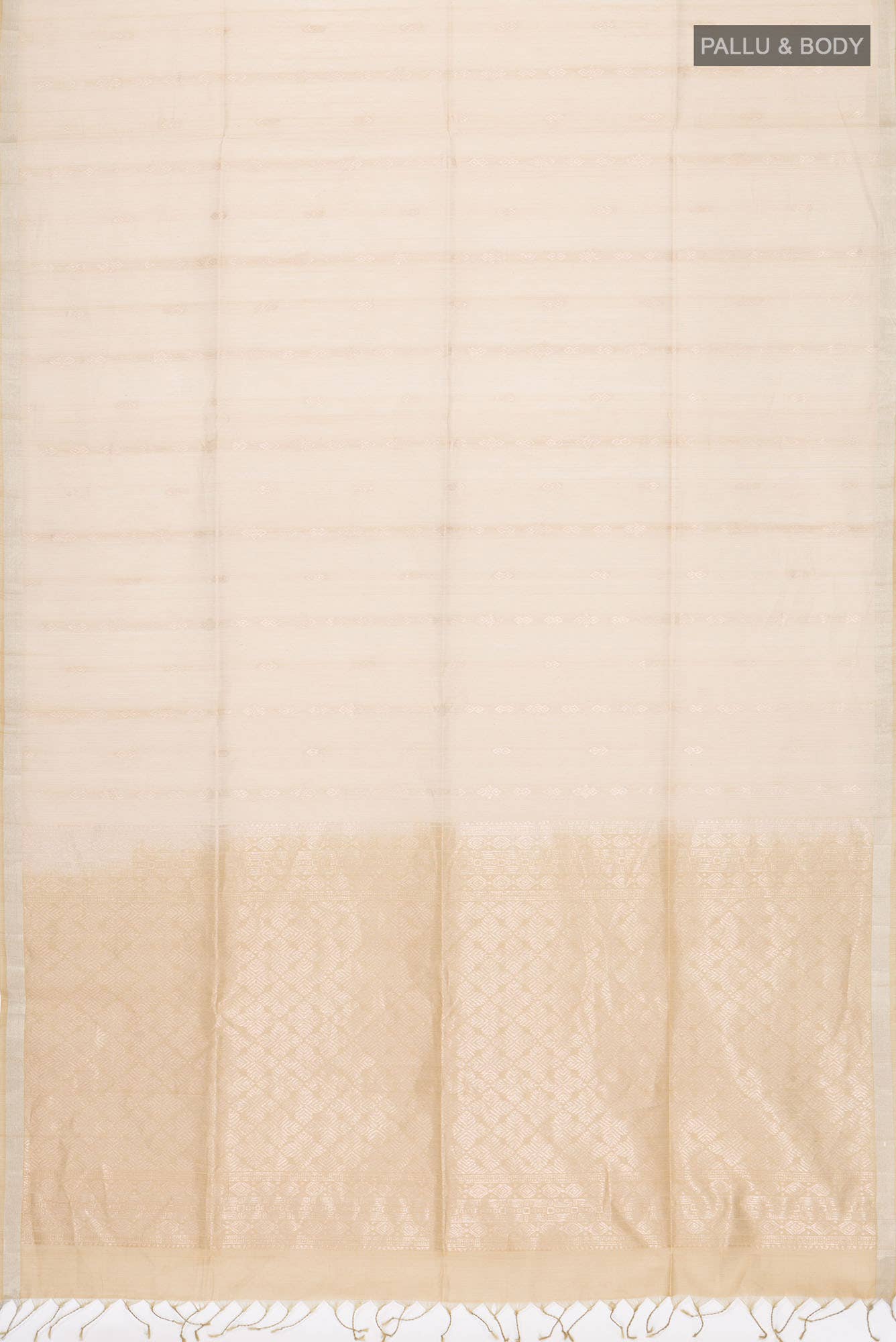 Beige Maheshwari Silk Cotton Saree