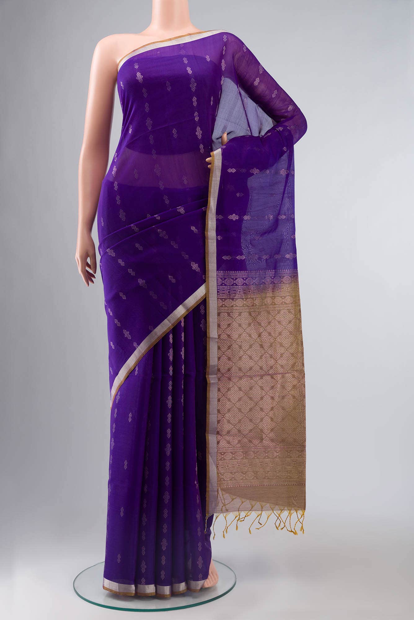 Violet Silk Cotton Saree