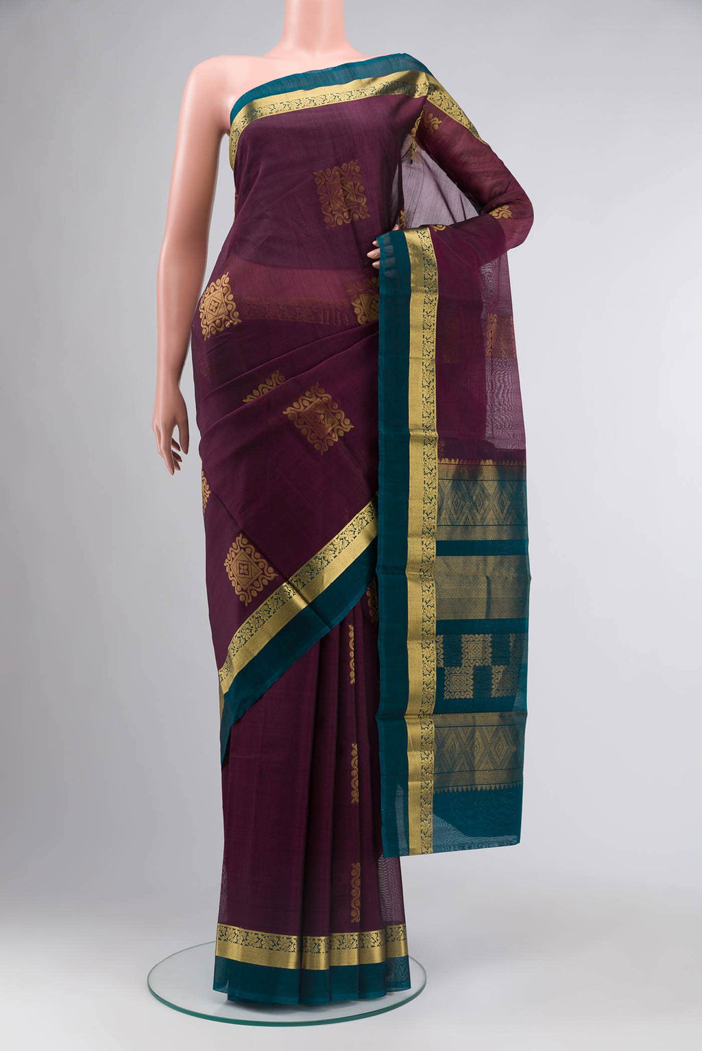 Purple Silk Cotton Saree