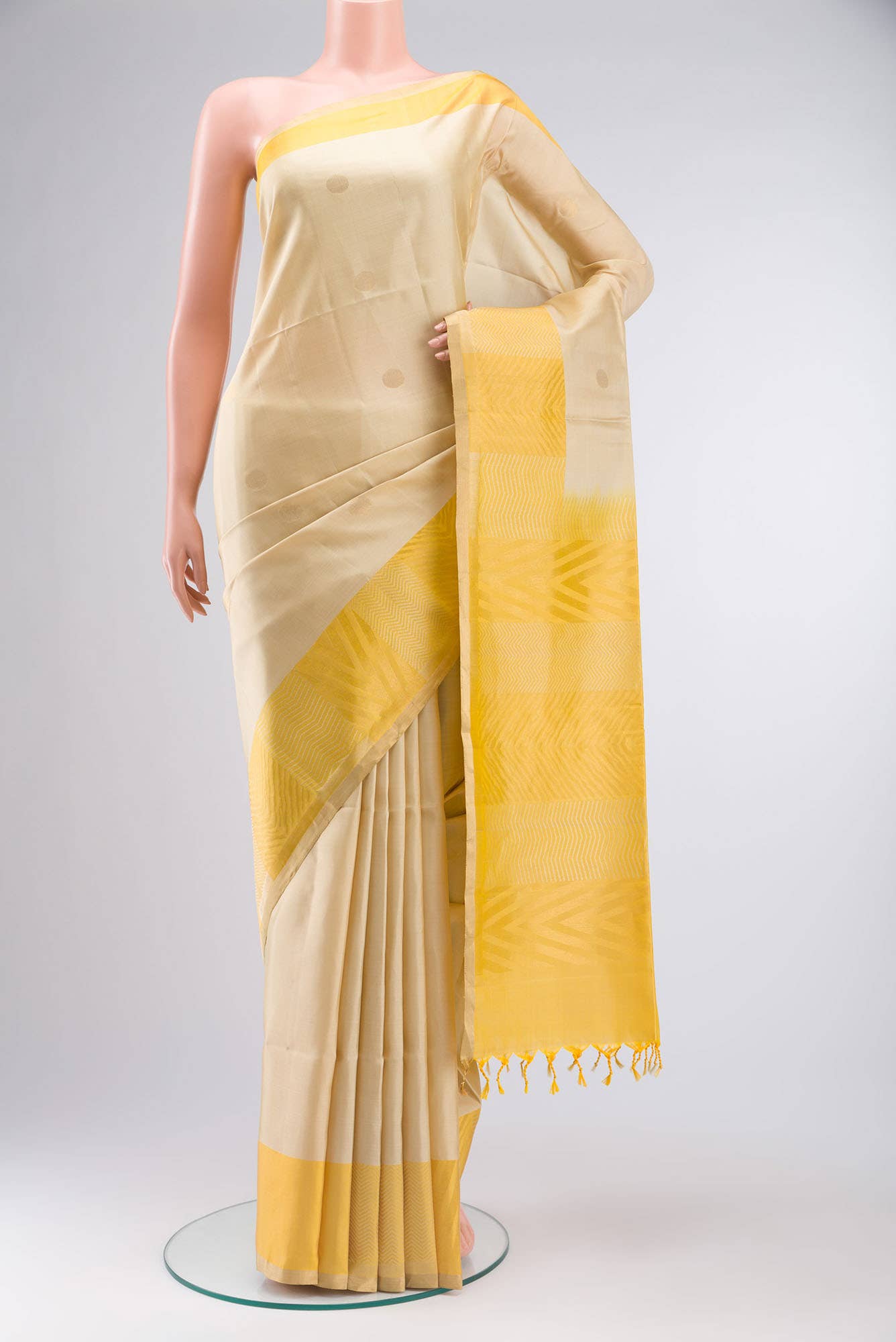 Beige Soft Silk Saree