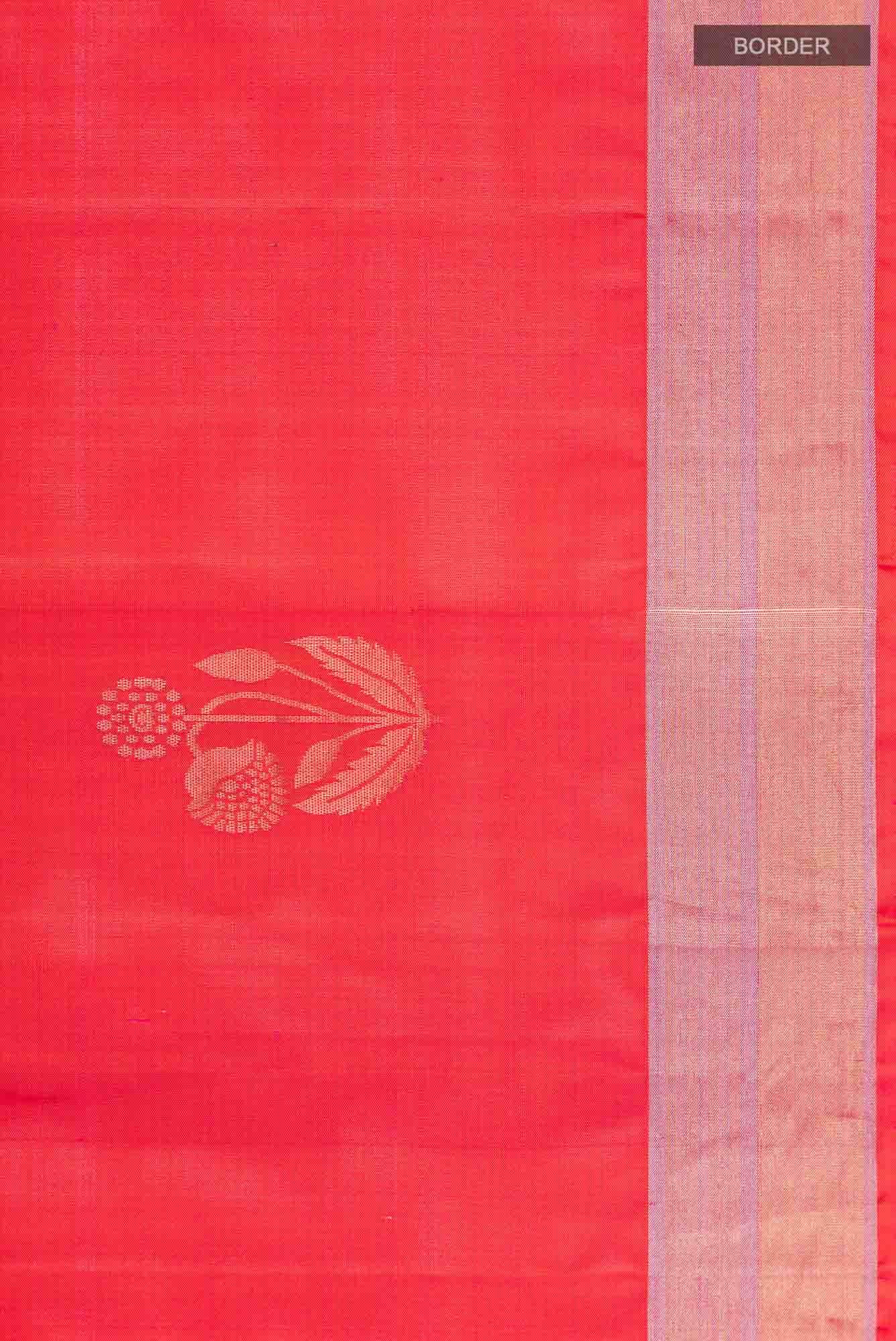 Orange with Pink Dual Tone Soft Silk Saree