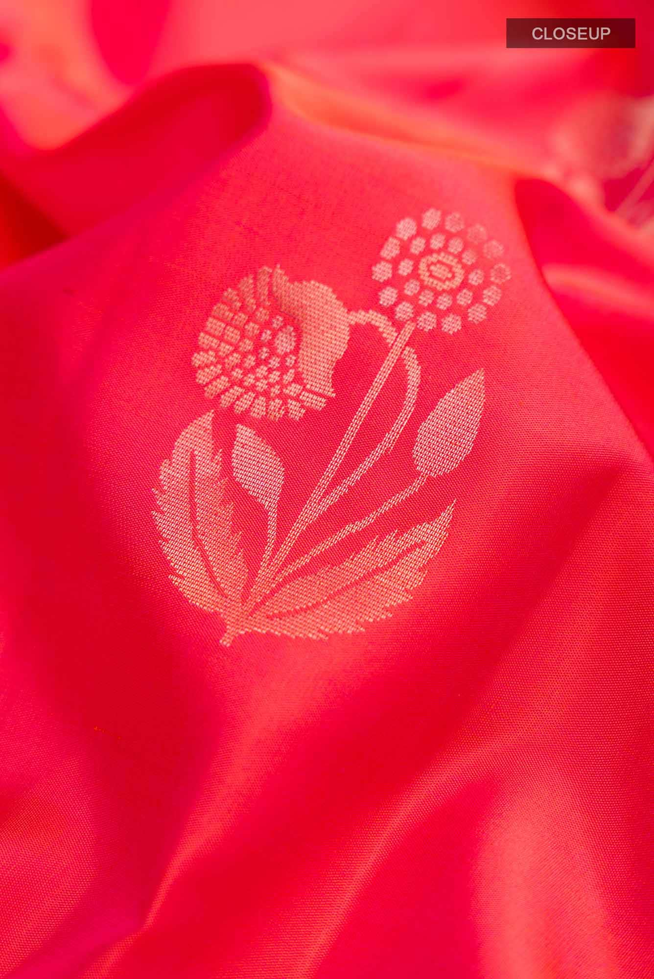 Orange with Pink Dual Tone Soft Silk Saree