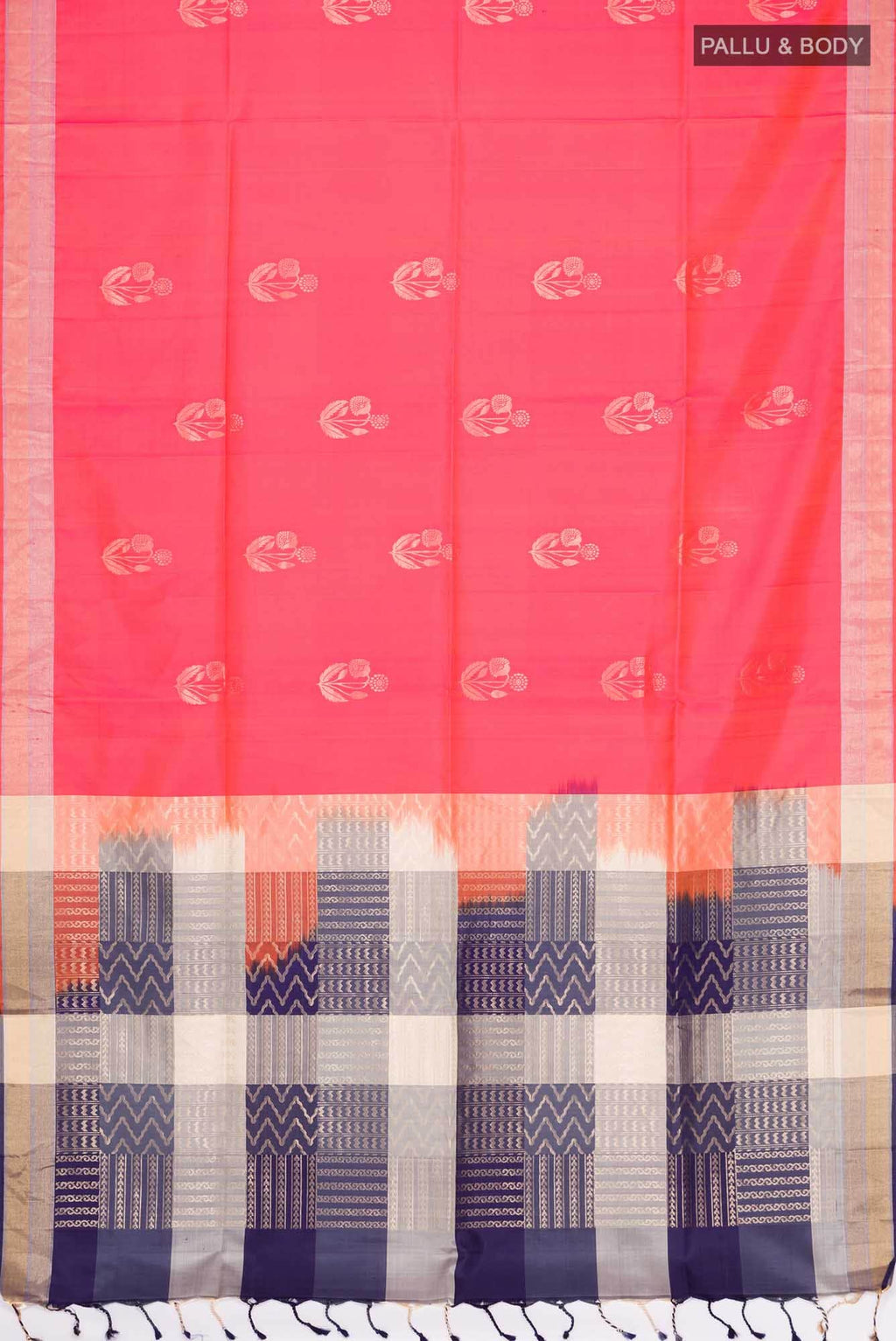 Orange with Pink Dual Tone Soft Silk Saree