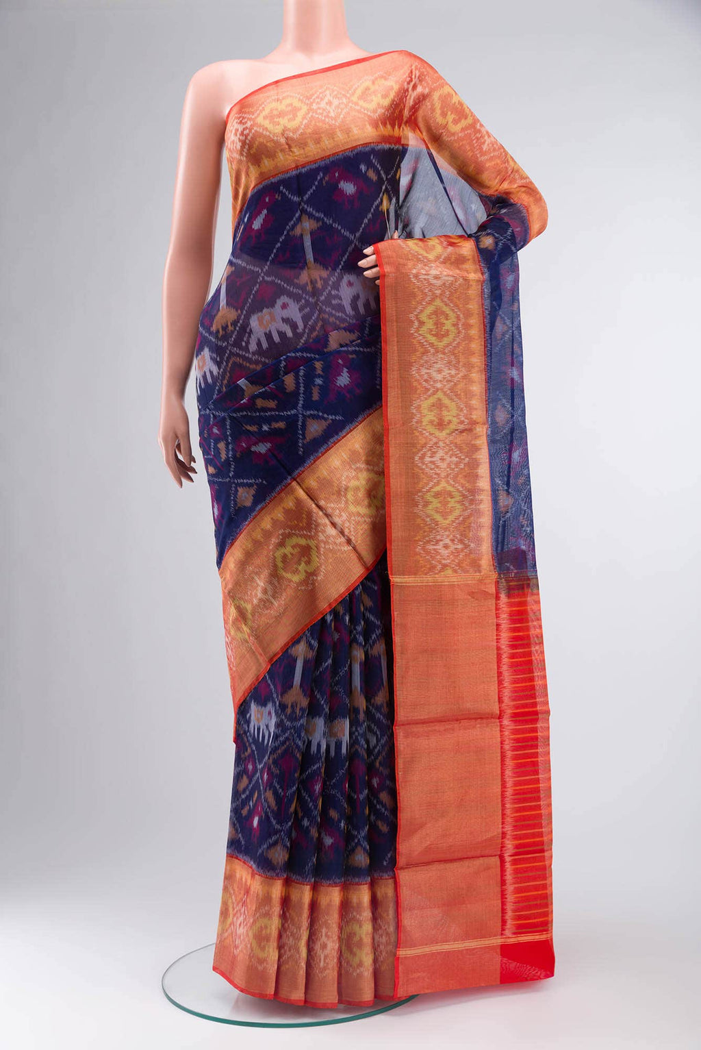 Blue Silk Cotton Saree
